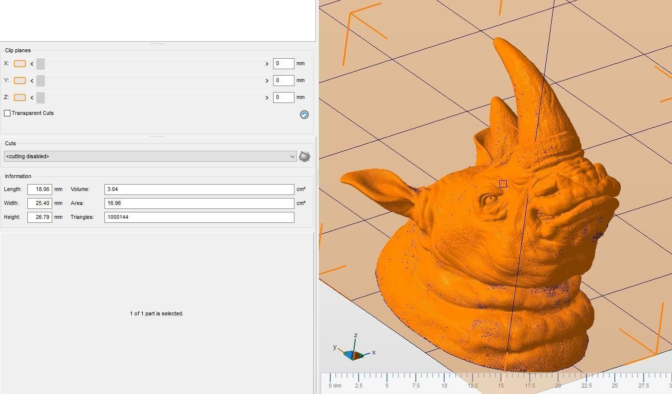 Rhinoceros grin head 3D print model_26