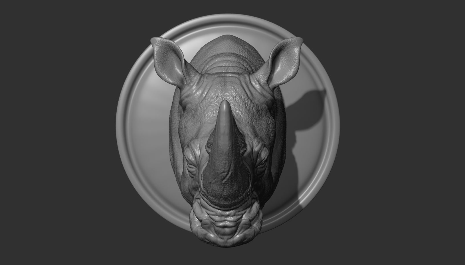 Rhinoceros grin head 3D print model_10