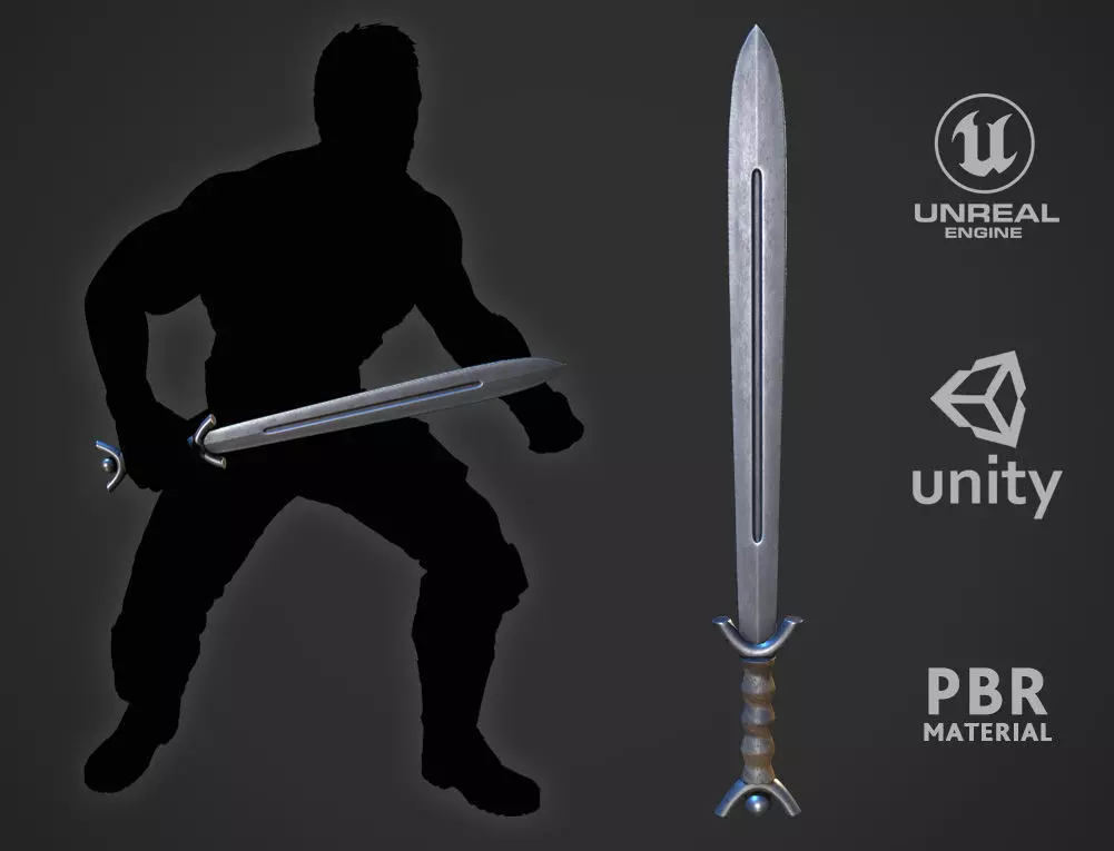 Legacy Arms Celtic Sword Low-poly 3D model_0