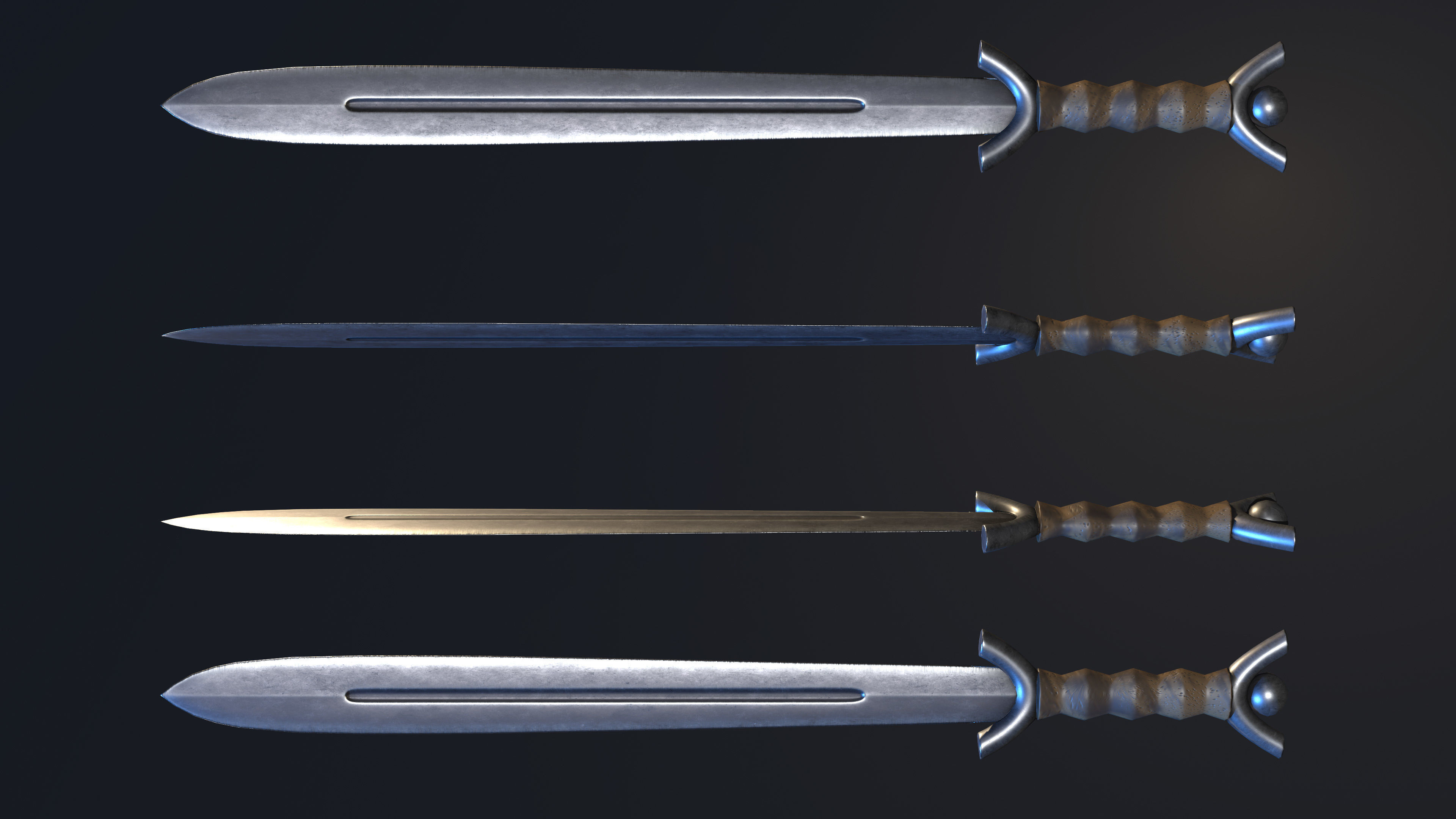 Legacy Arms Celtic Sword Low-poly 3D model_4