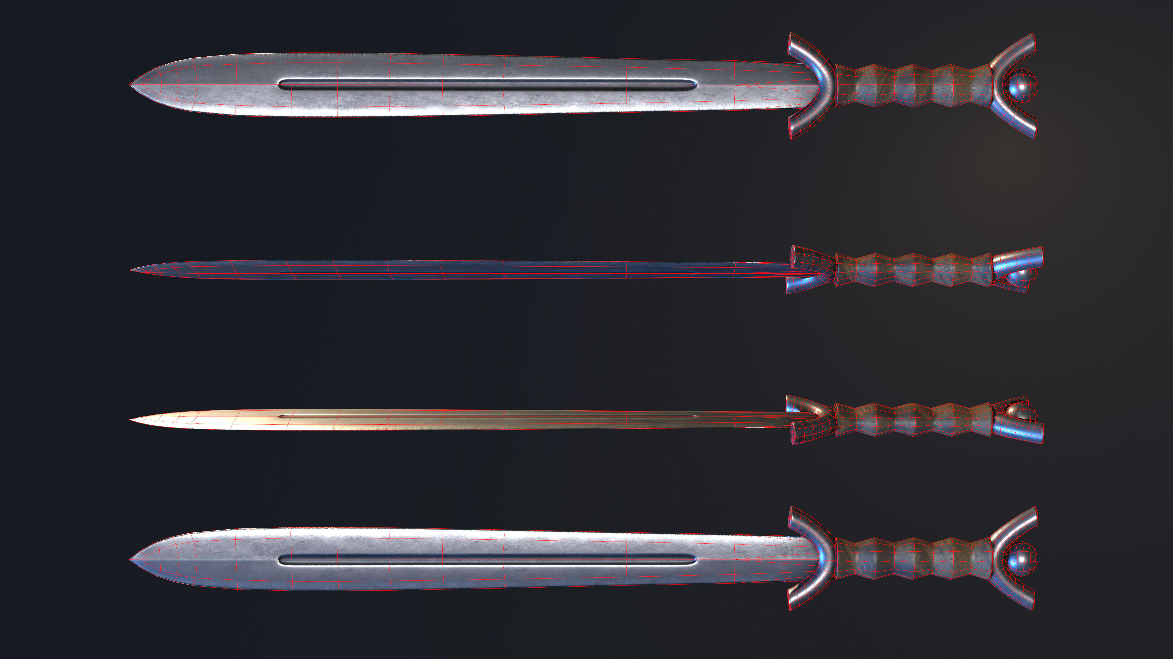 Legacy Arms Celtic Sword Low-poly 3D model_5