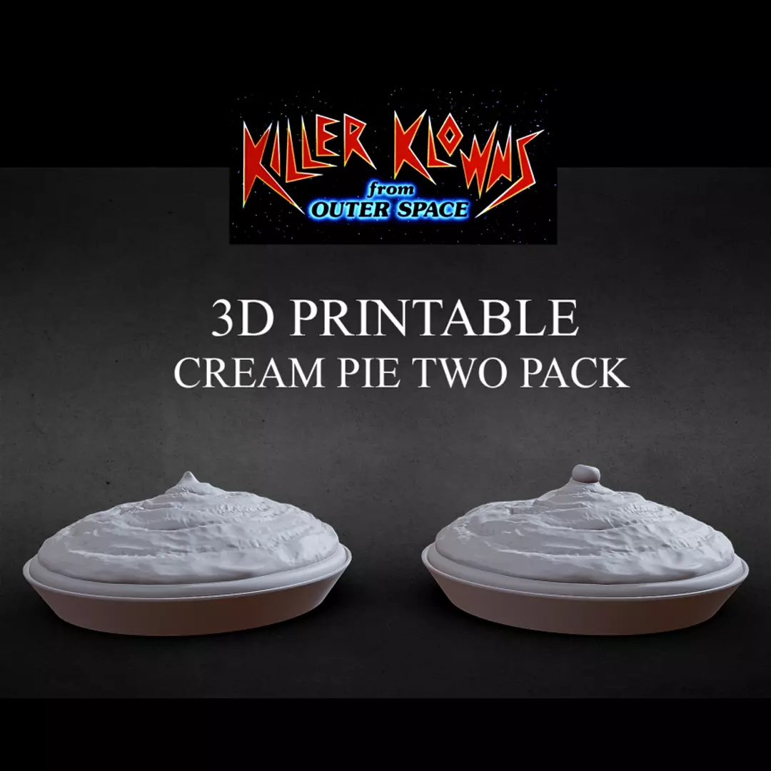 3D PRINTABLE CREAM PIE TWO PACK KILLER KLOWNS FROM OUTER SPACE 3D print model_0