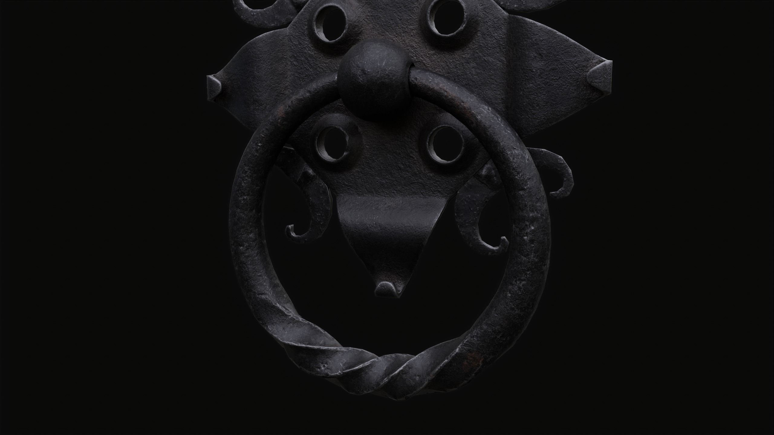 Door Knocker 01 Low-poly 3D model_7