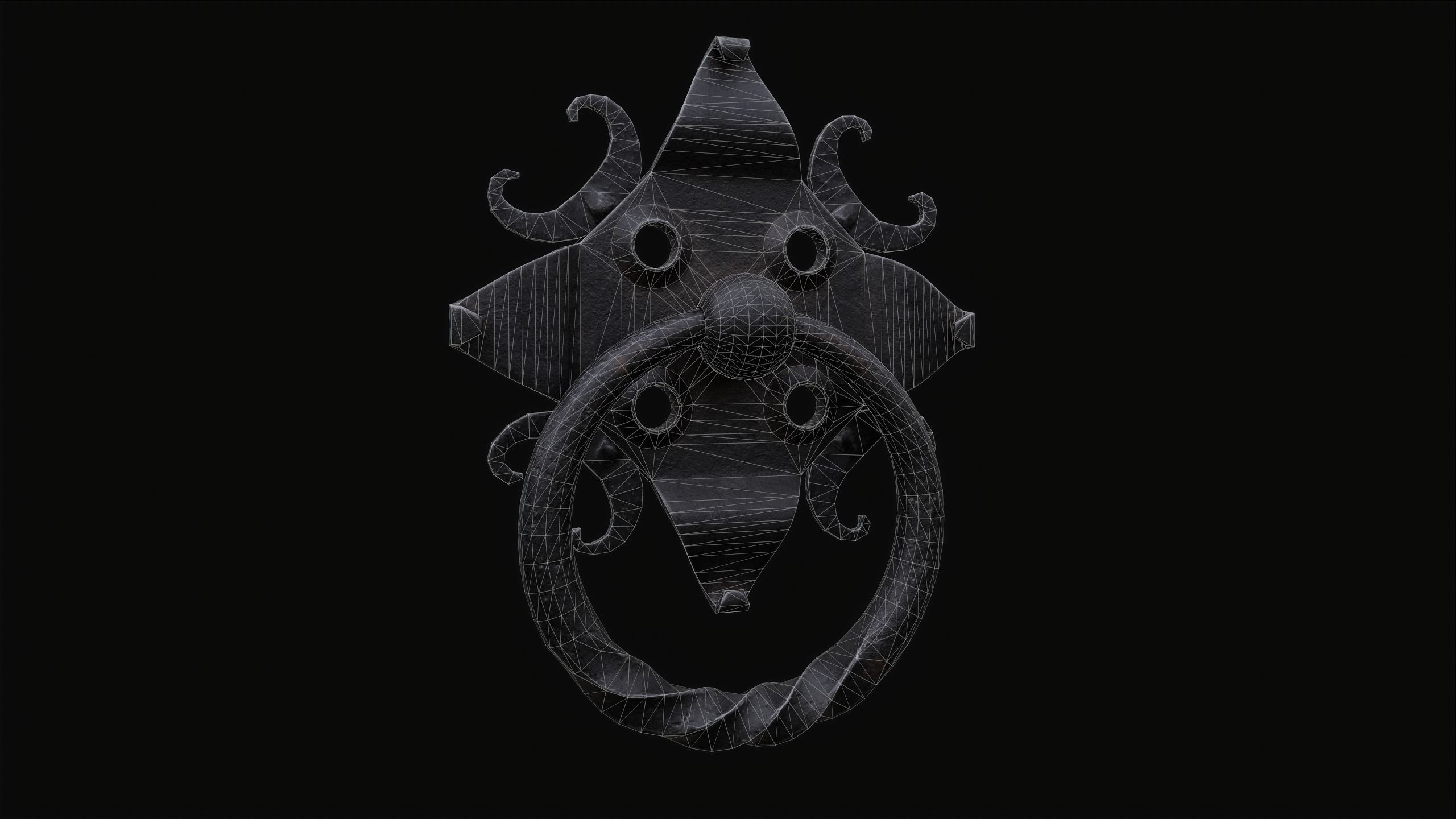 Door Knocker 01 Low-poly 3D model_3