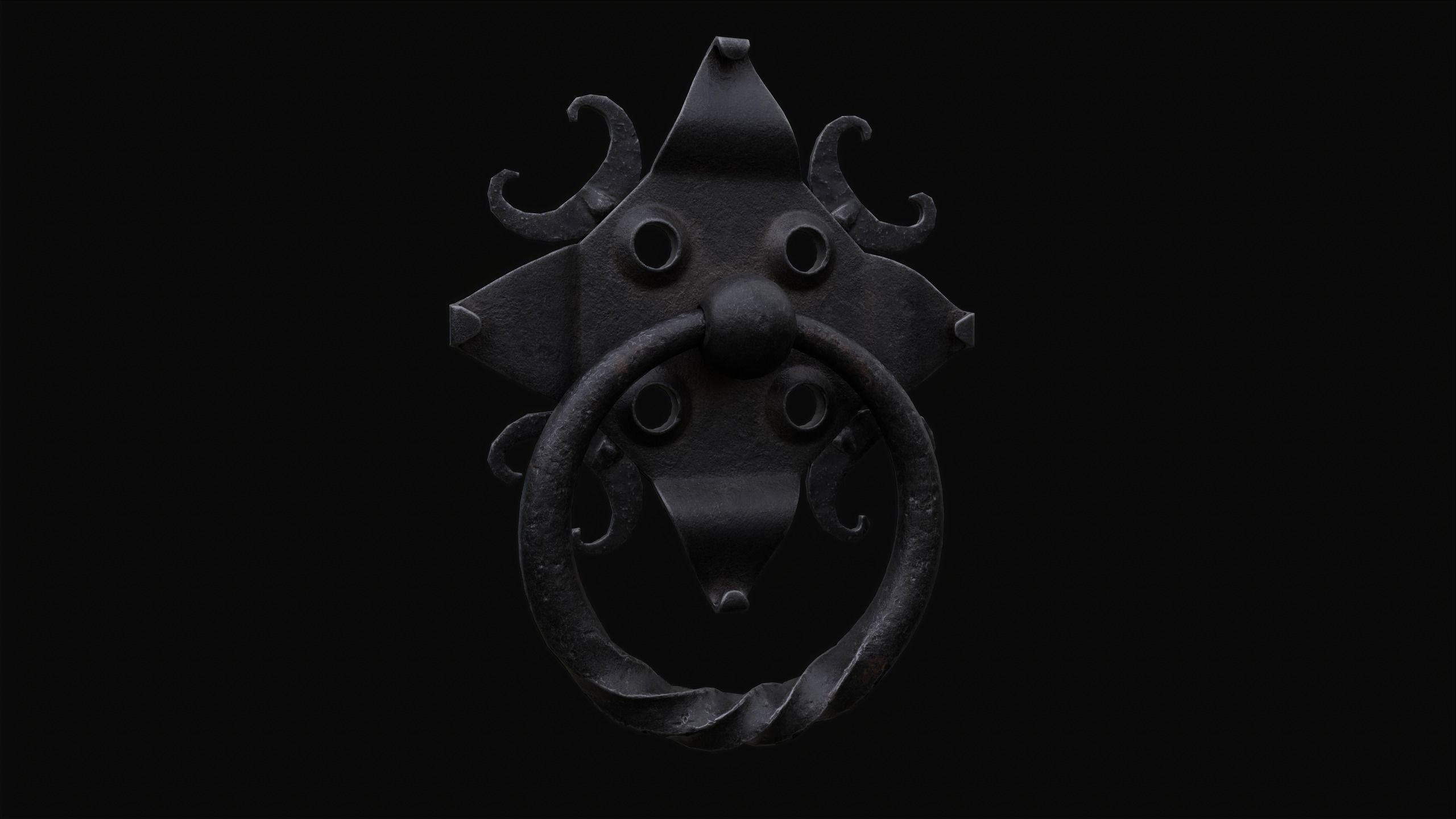 Door Knocker 01 Low-poly 3D model_2