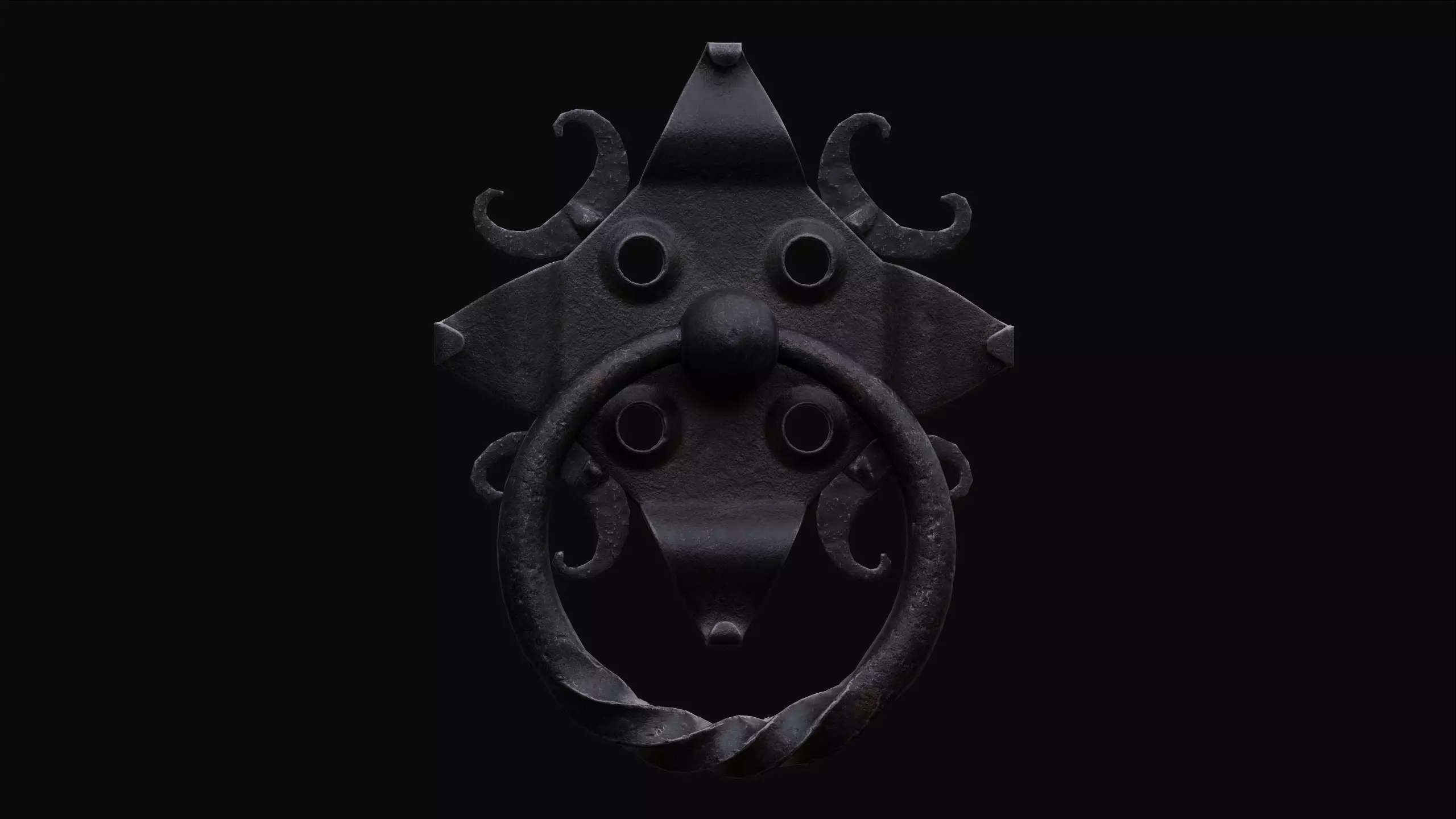 Door Knocker 01 Low-poly 3D model_0