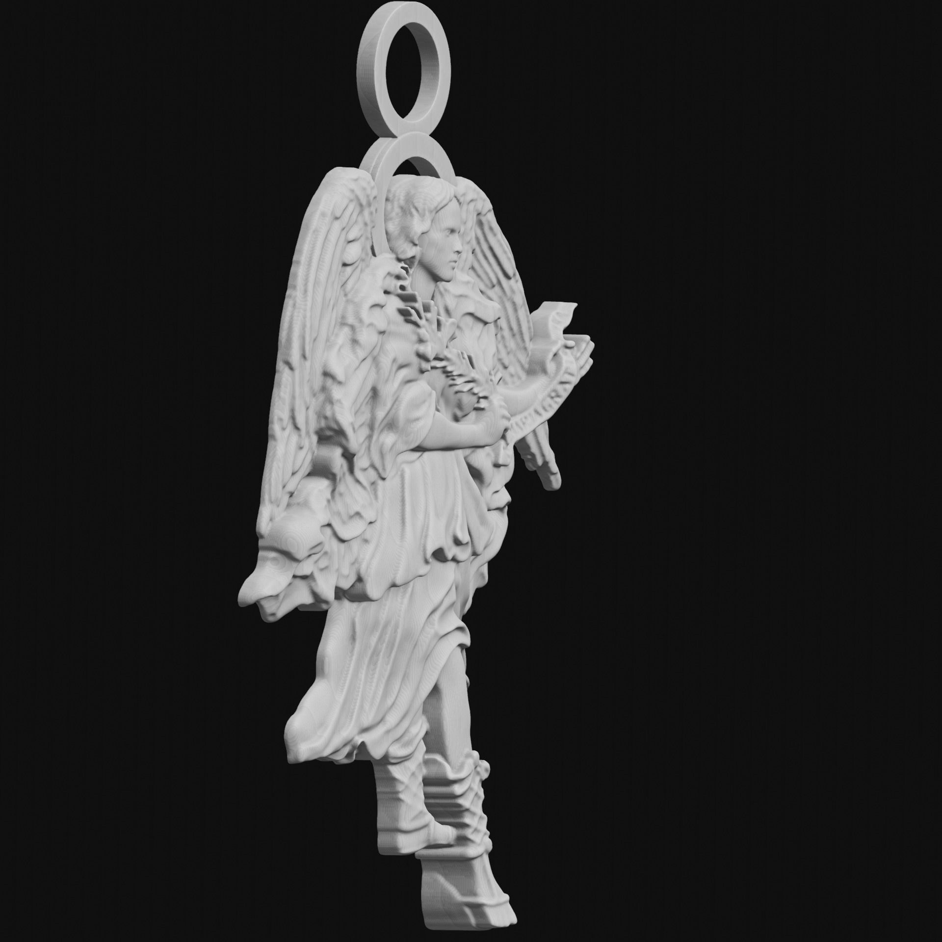 Archangel Gabriel Pendant 3D print model_5