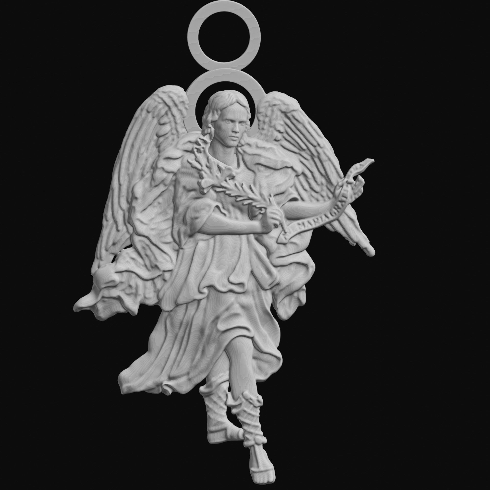 Archangel Gabriel Pendant 3D print model_4
