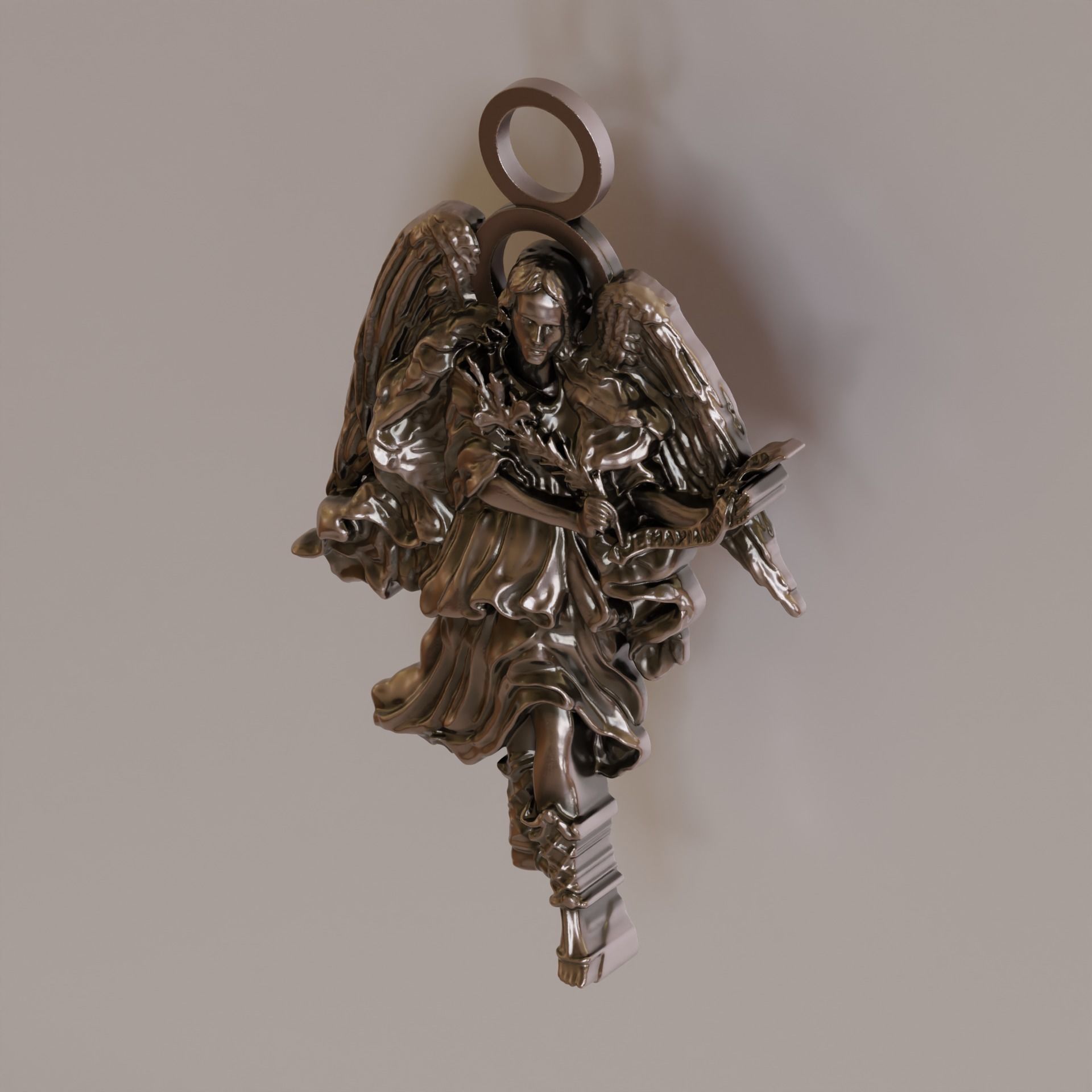Archangel Gabriel Pendant 3D print model_1