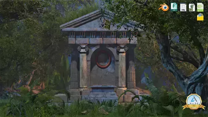 Abandoned Greek Temple - Ancient Architecture Low-poly 3D model