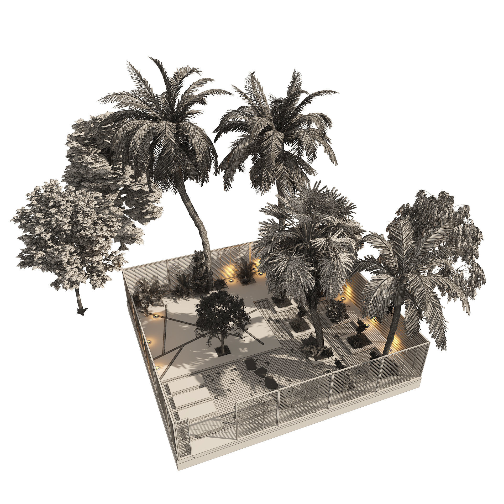 Arabic desert oasis garden - Waha 3D model_6