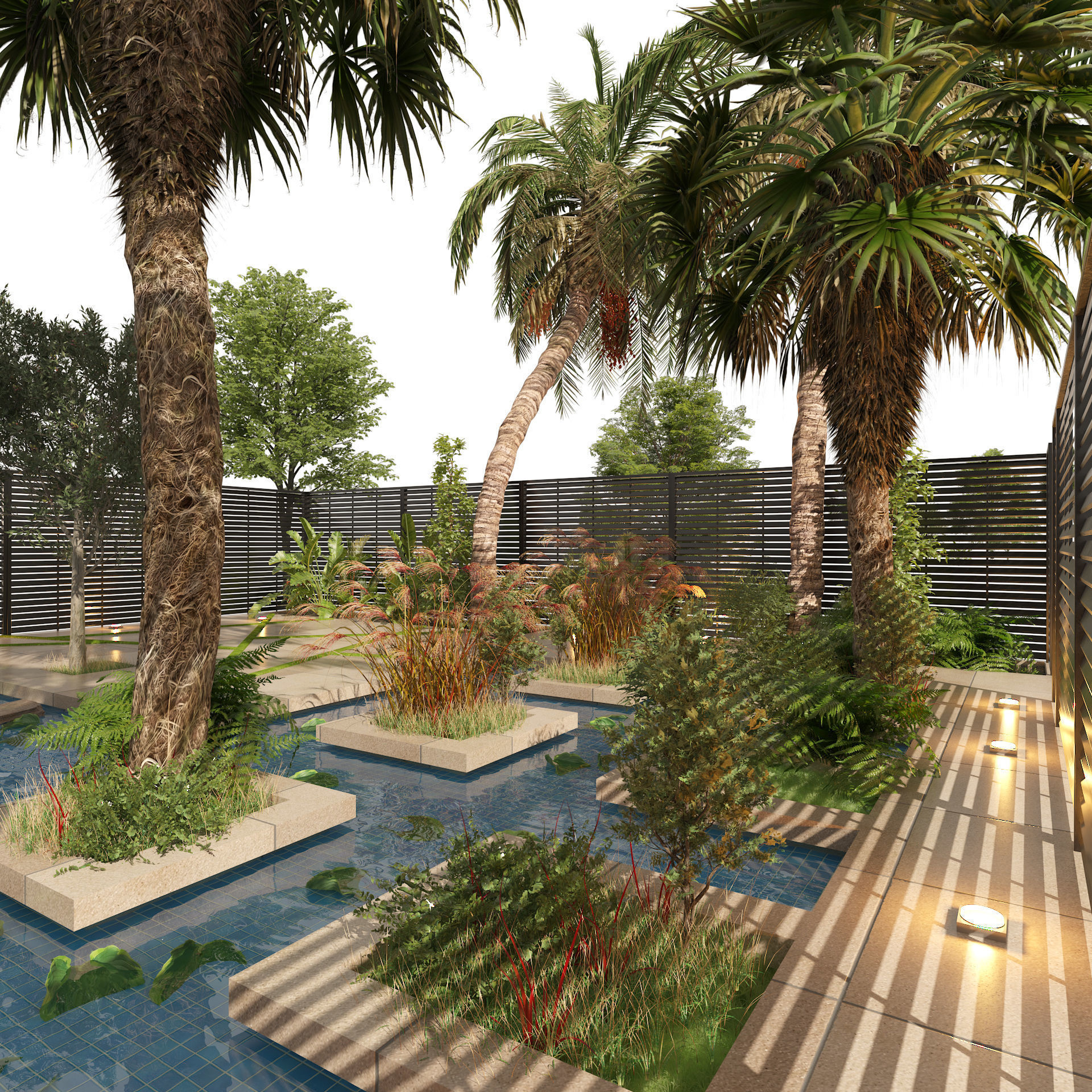 Arabic desert oasis garden - Waha 3D model_4