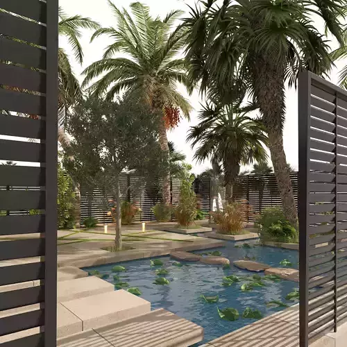 Arabic desert oasis garden - Waha 3D model