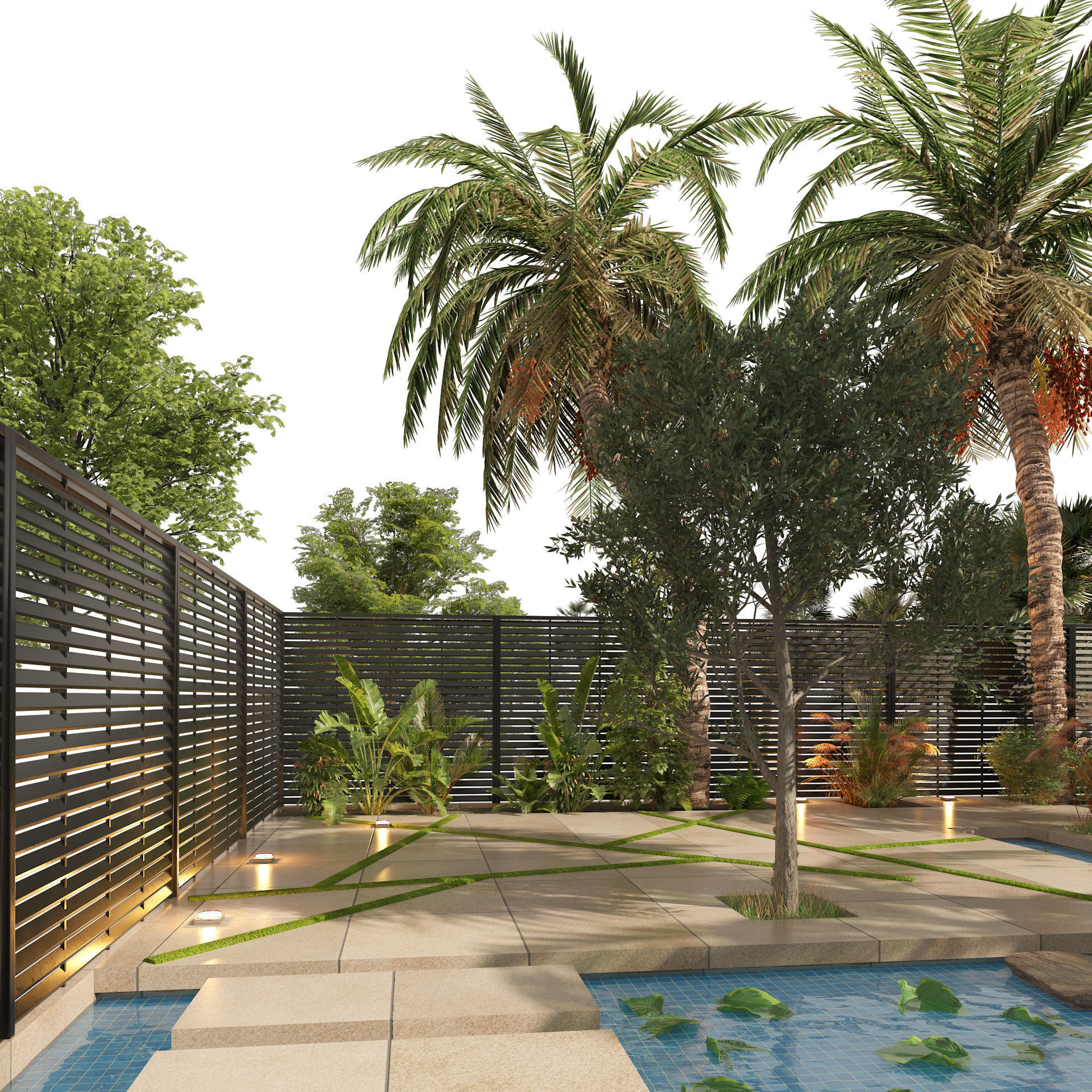 Arabic desert oasis garden - Waha 3D model_3