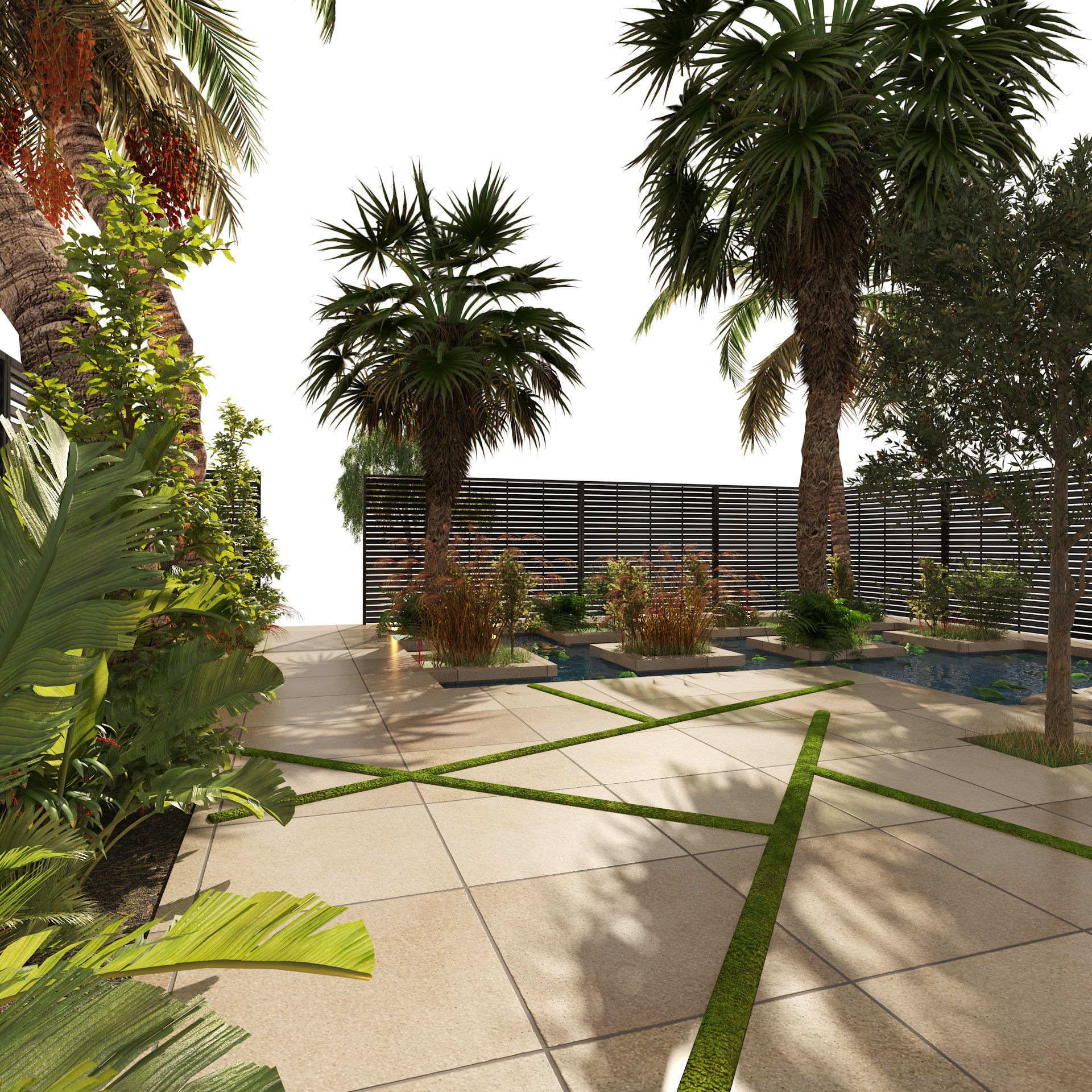 Arabic desert oasis garden - Waha 3D model_2