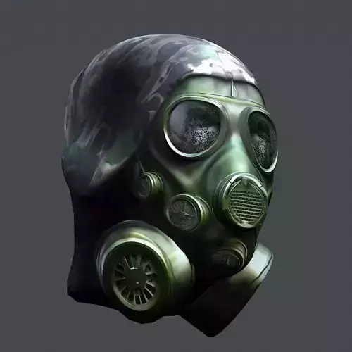 Gas mask helmet 3d model military combat Low-poly