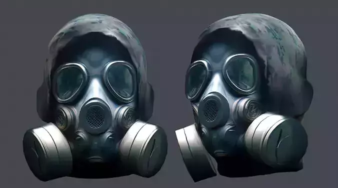 Gas mask helmet 3d model military combat Low-poly