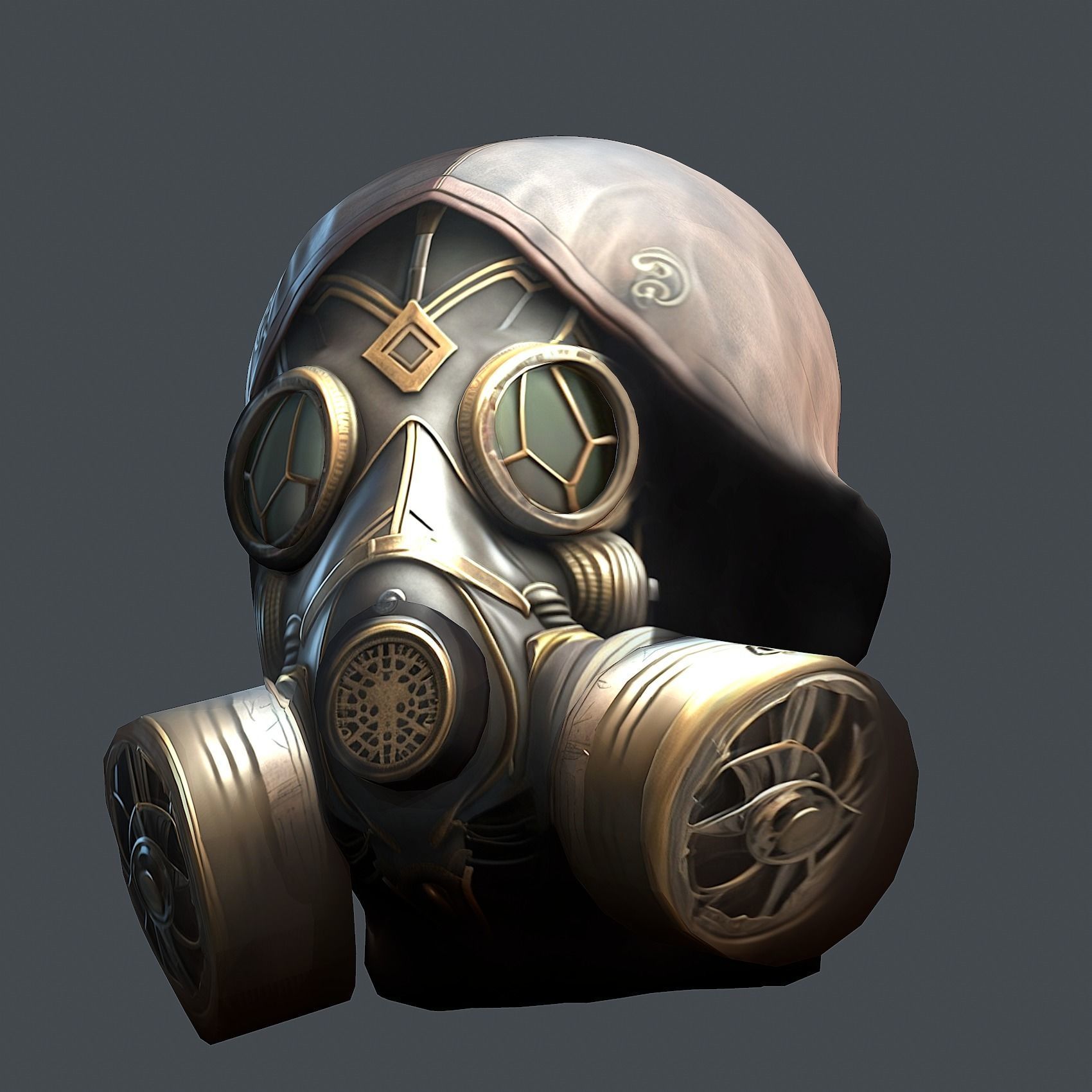 helmet 3d model military combat Military scifi helmet Low-poly Low-poly 3D model_2