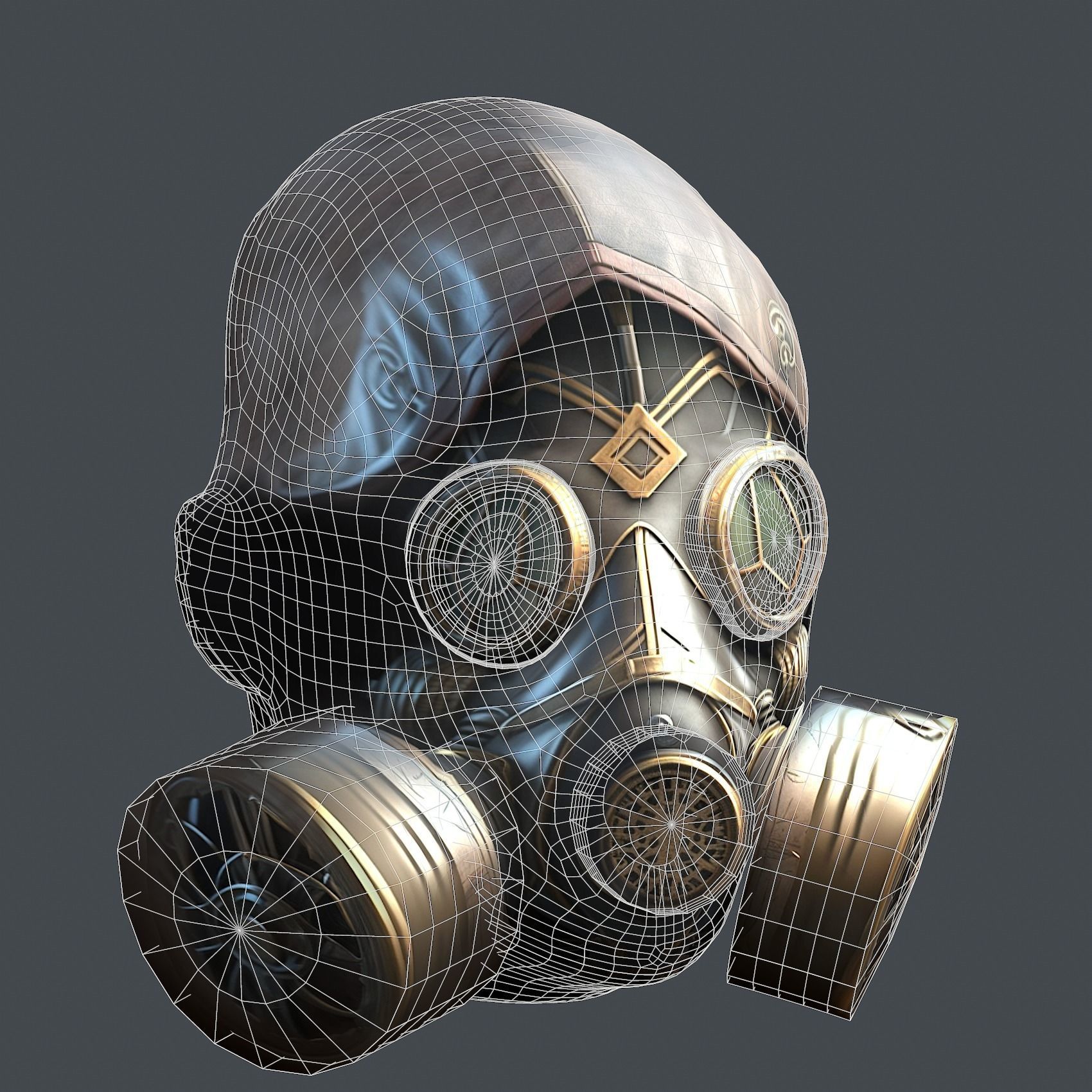 helmet 3d model military combat Military scifi helmet Low-poly Low-poly 3D model_7