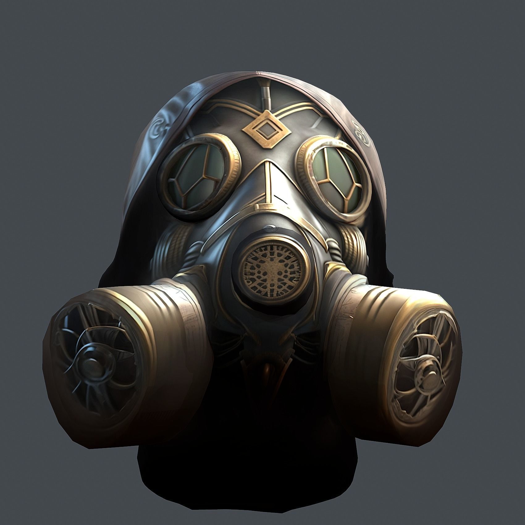 helmet 3d model military combat Military scifi helmet Low-poly Low-poly 3D model_4