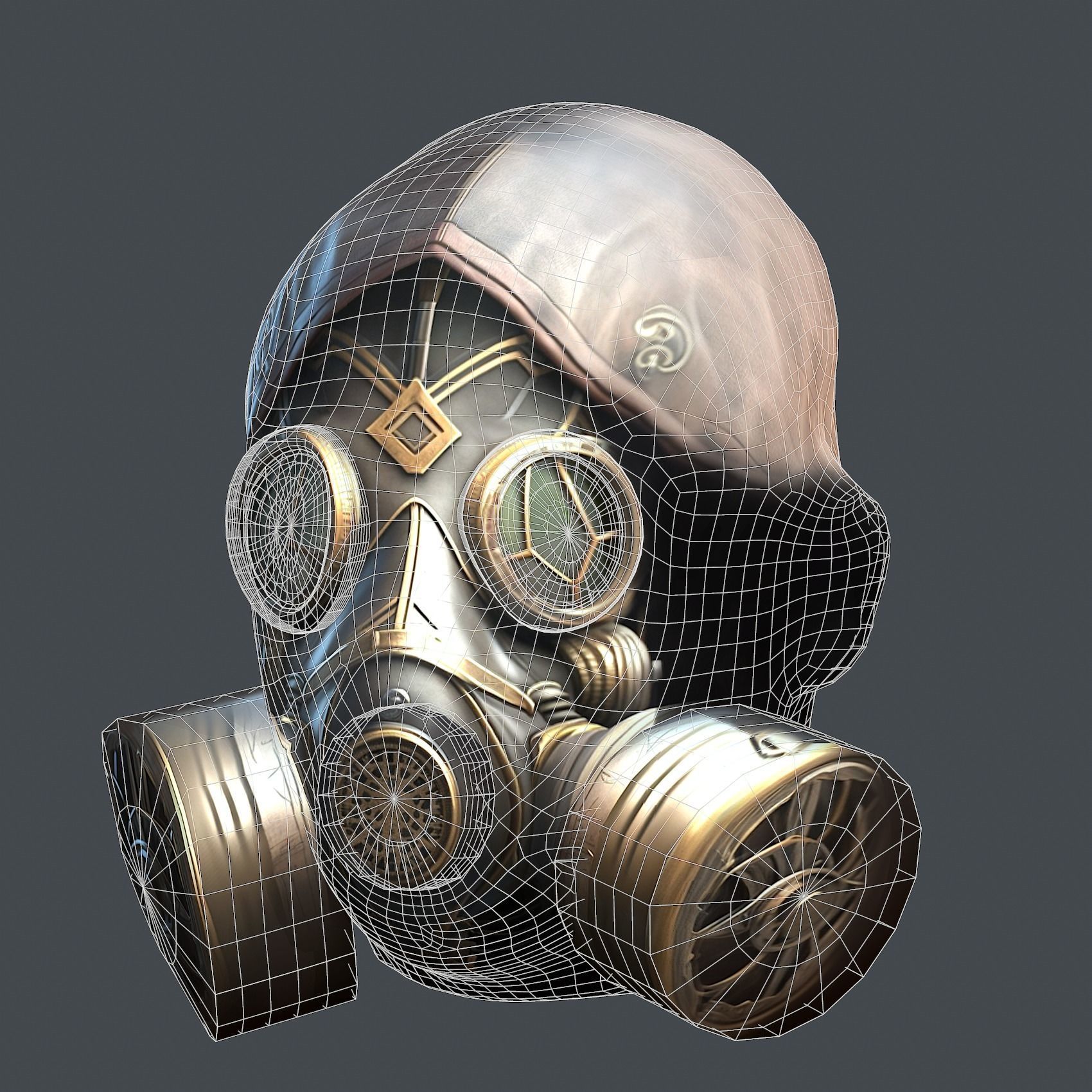 helmet 3d model military combat Military scifi helmet Low-poly Low-poly 3D model_6