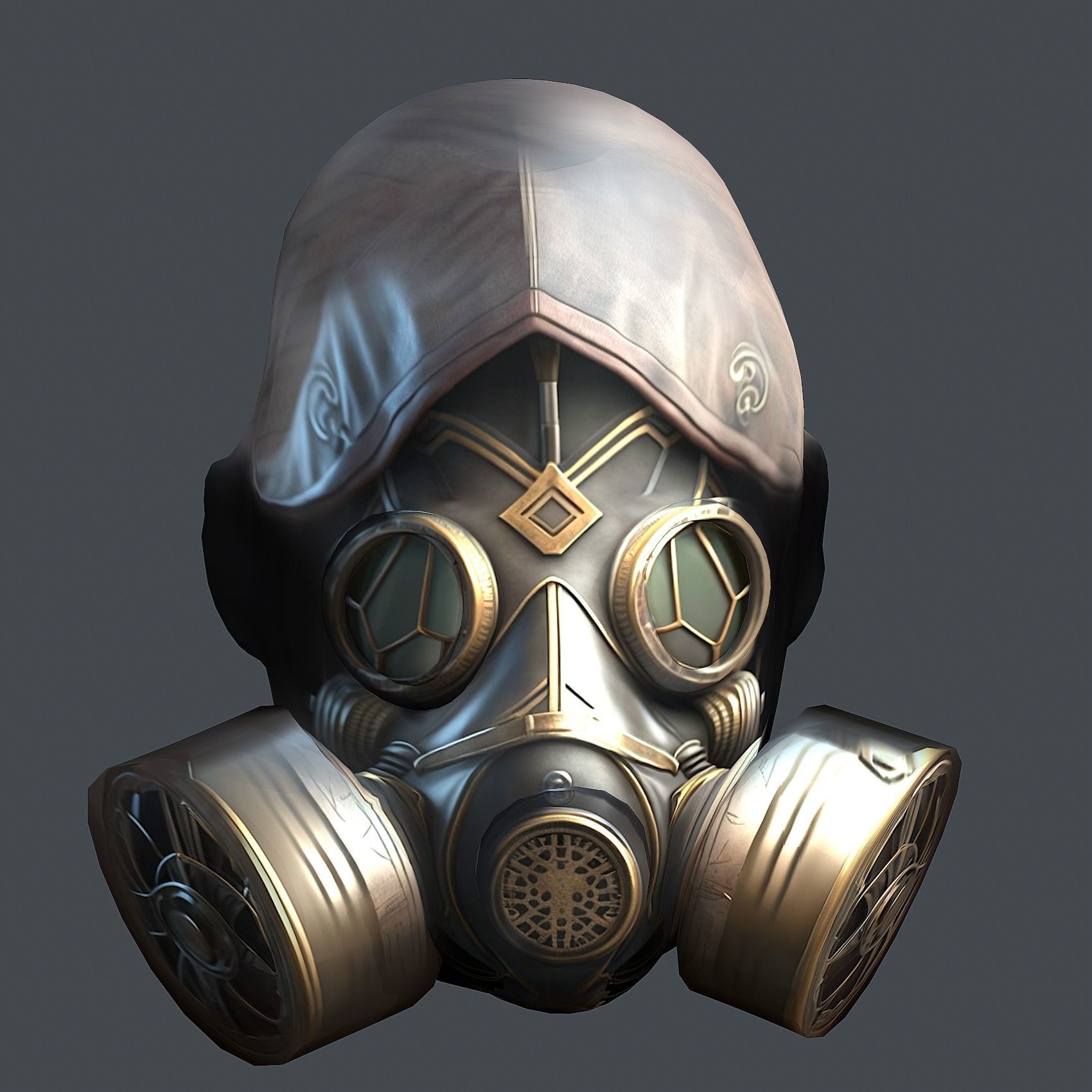 helmet 3d model military combat Military scifi helmet Low-poly Low-poly 3D model_3