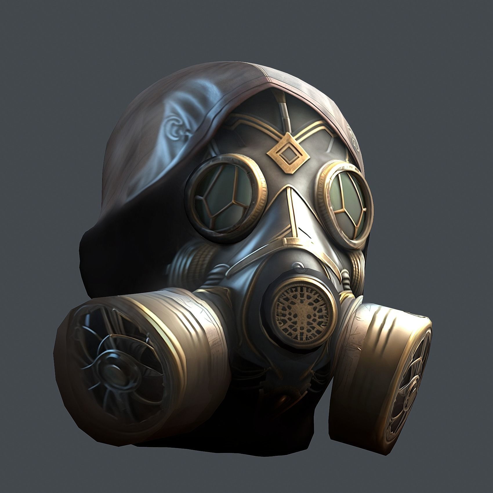 helmet 3d model military combat Military scifi helmet Low-poly Low-poly 3D model_1