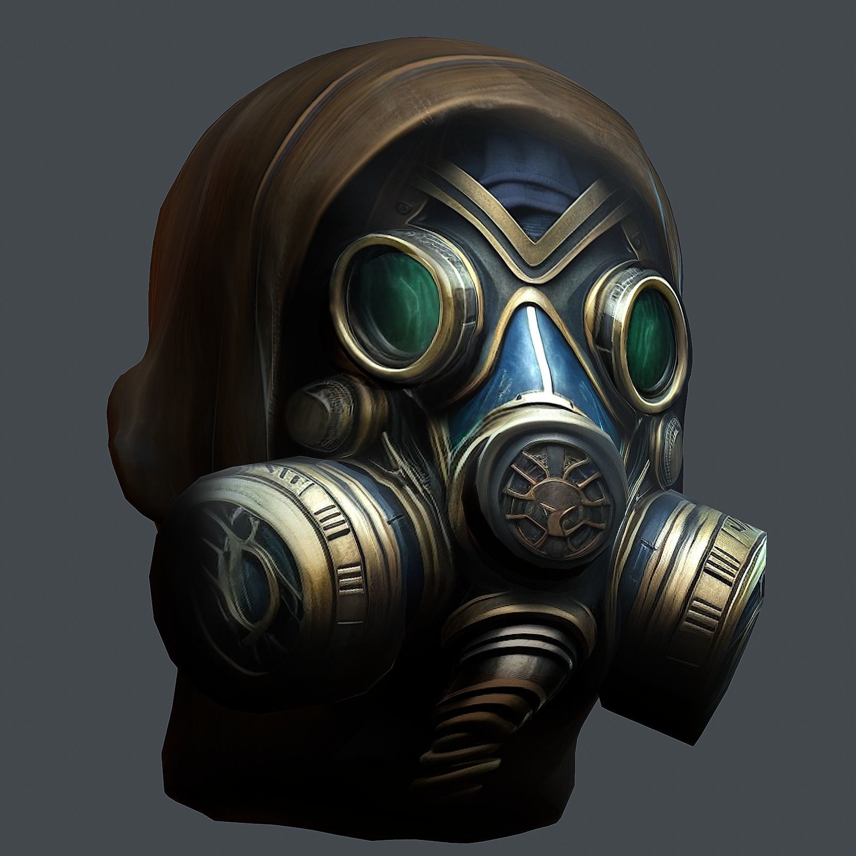 Helmet 3d model military combat Military scifi helmet Low-poly Low-poly 3D model_2