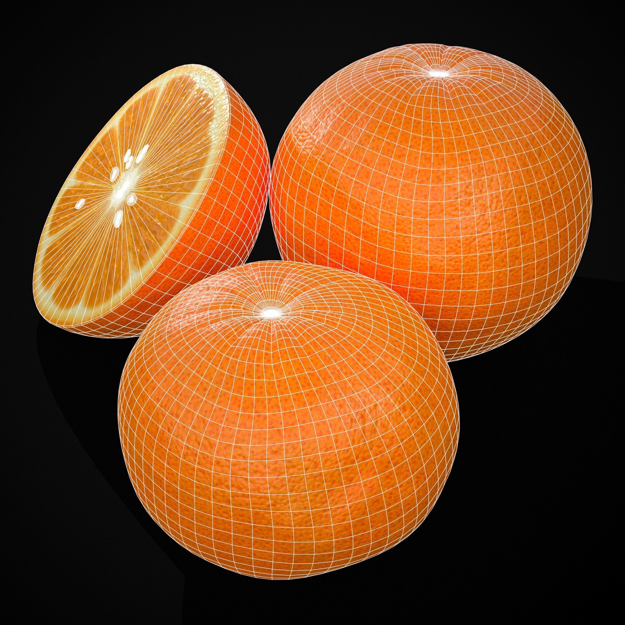 Navel Oranges Low-poly 3D model_14