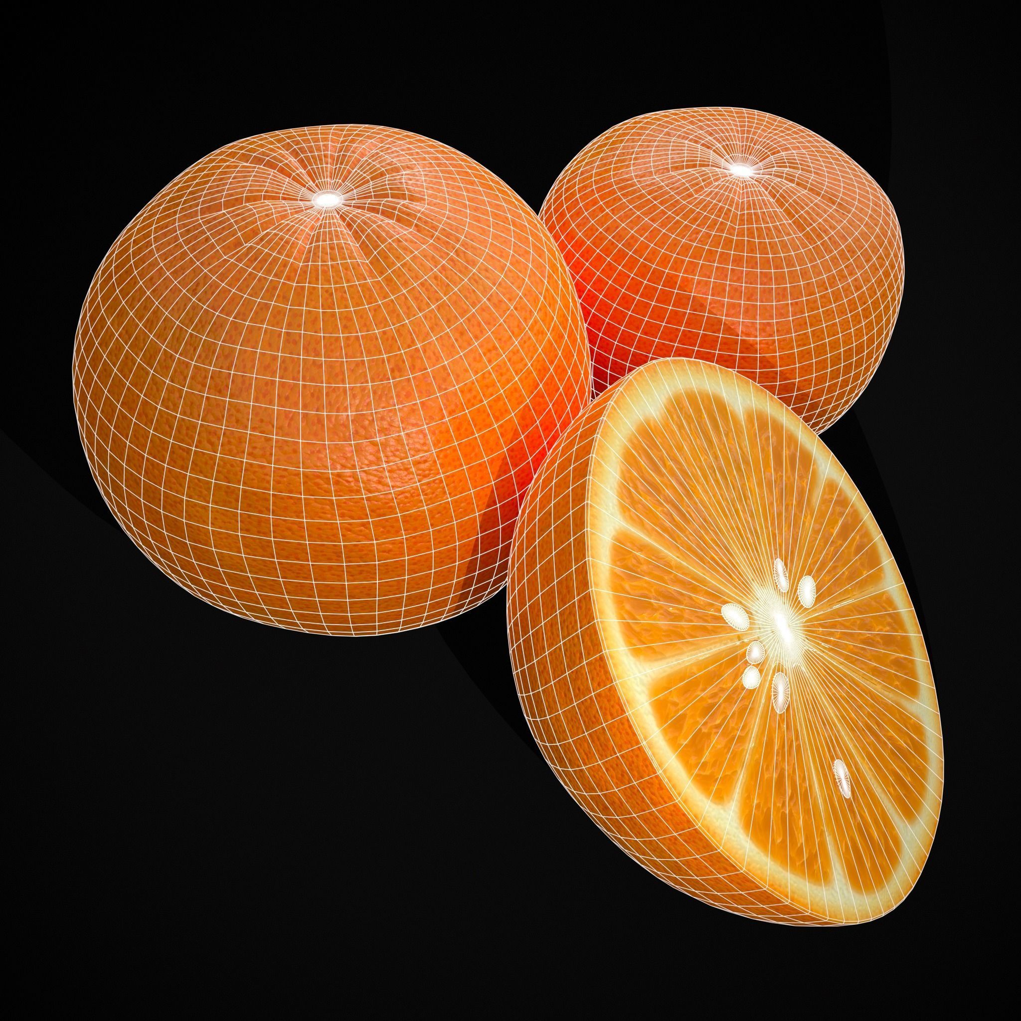 Navel Oranges Low-poly 3D model_26