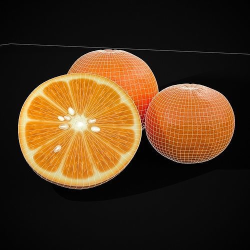 Navel Oranges Low-poly 3D model 2