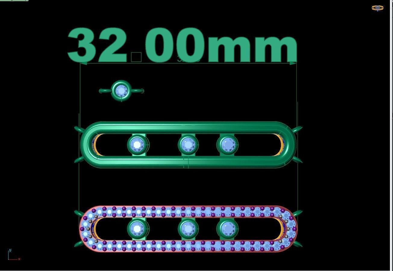 mesika half bangle bracelet 3D print model_7