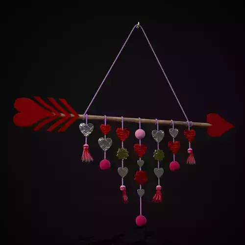 Valentines Arrow Hanger Low-poly 3D model