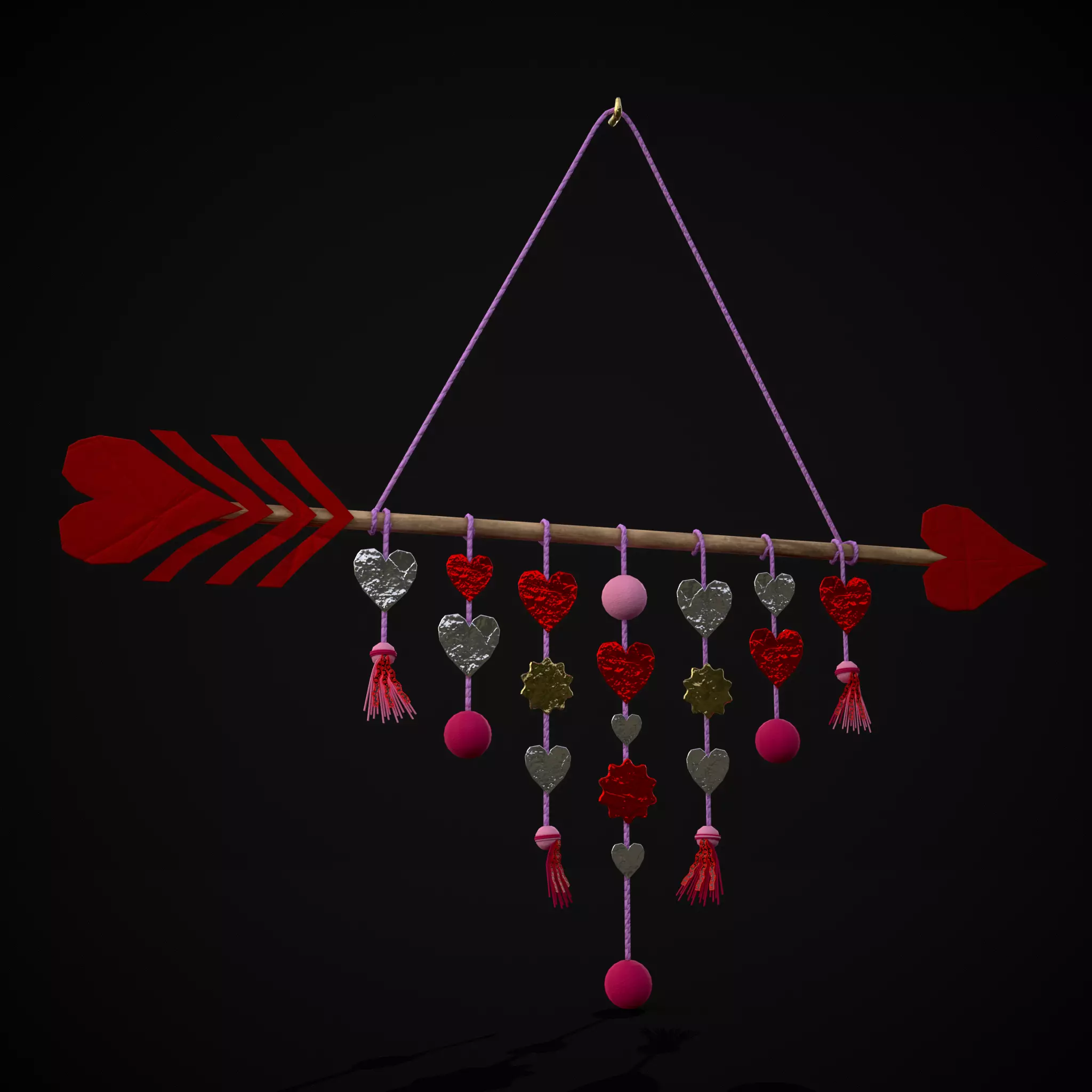 Valentines Arrow Hanger Low-poly 3D model