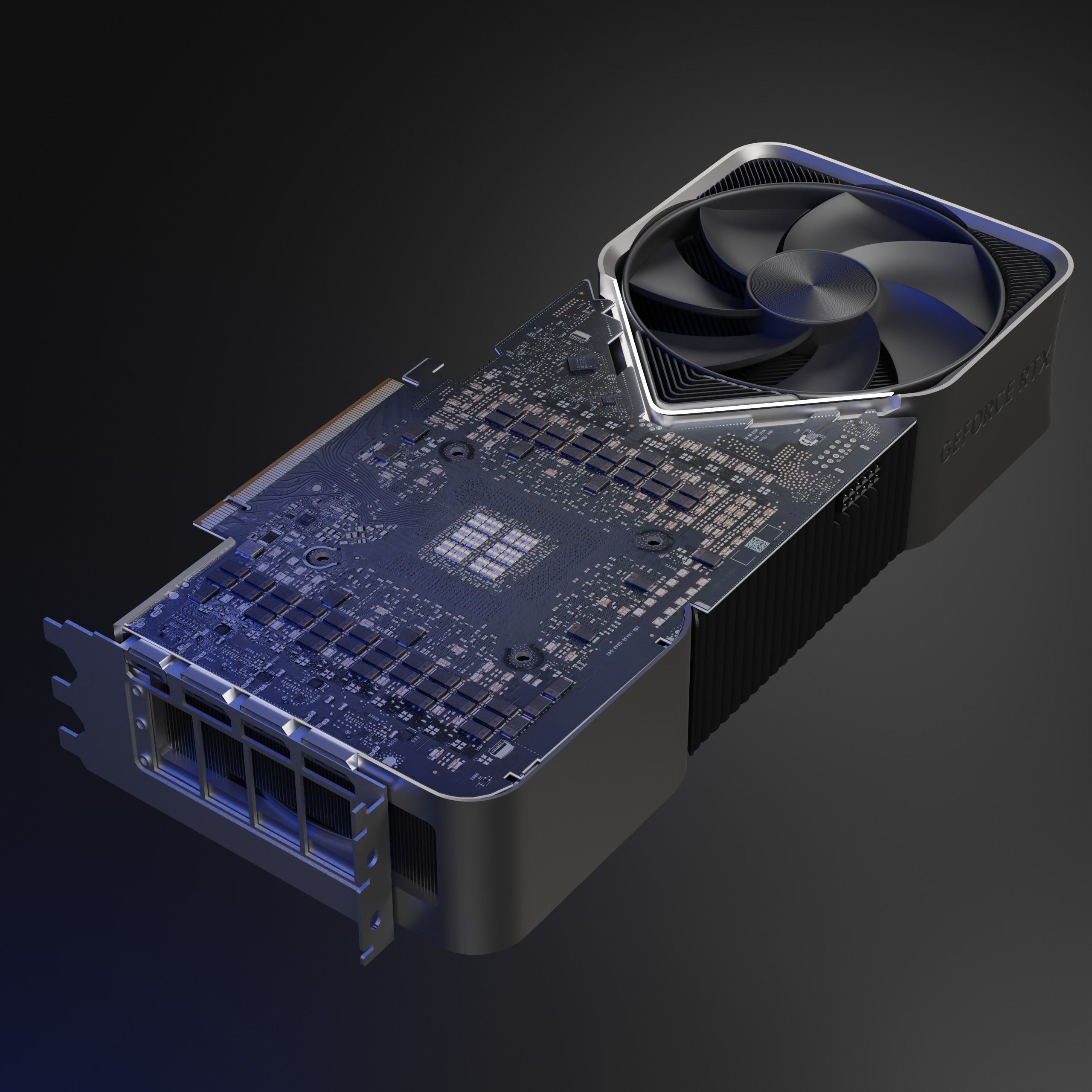 RTX 4090 Founder Edition Detailed 3D Gaming GPU 3D model_8