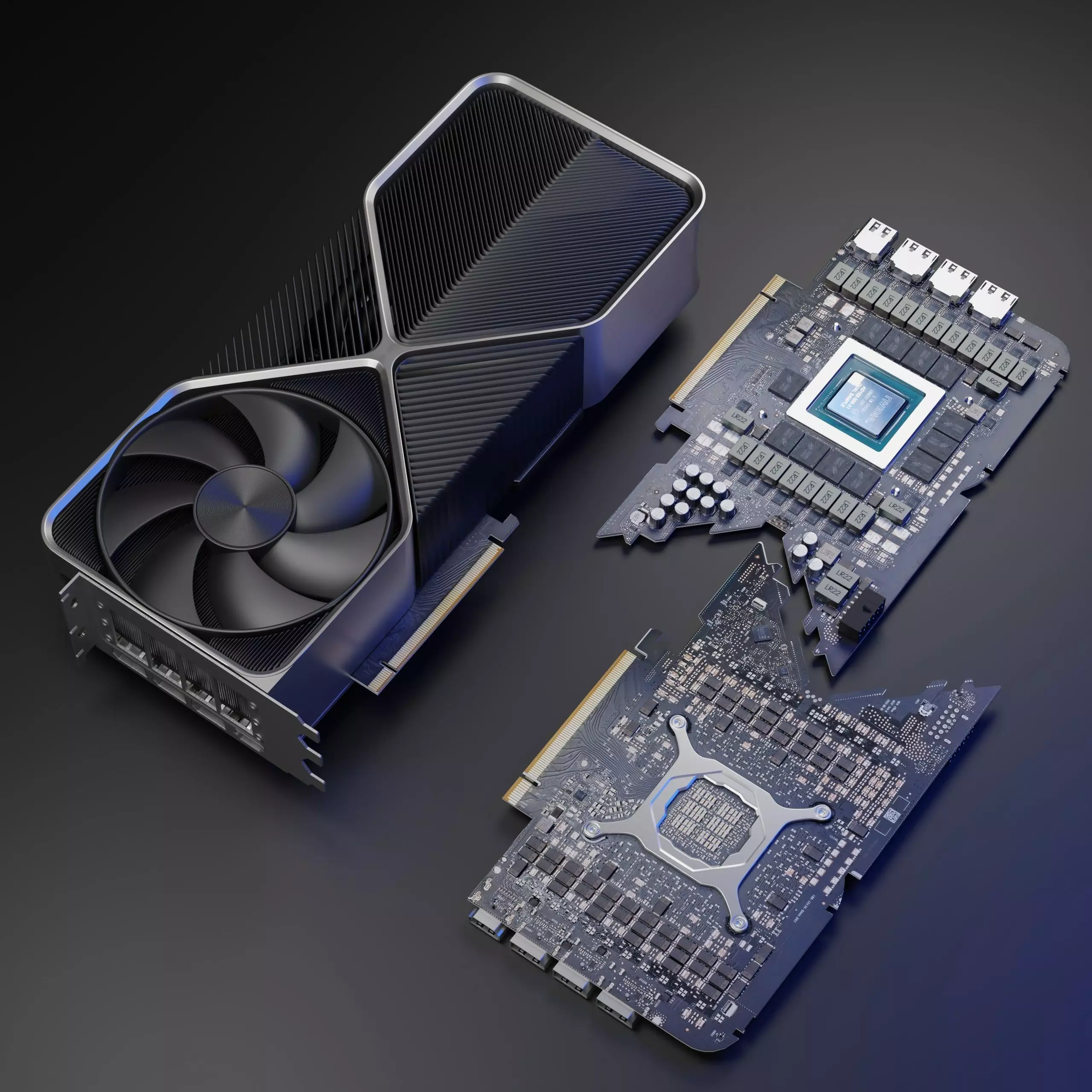 RTX 4090 Founder Edition Detailed 3D Gaming GPU 3D model_0