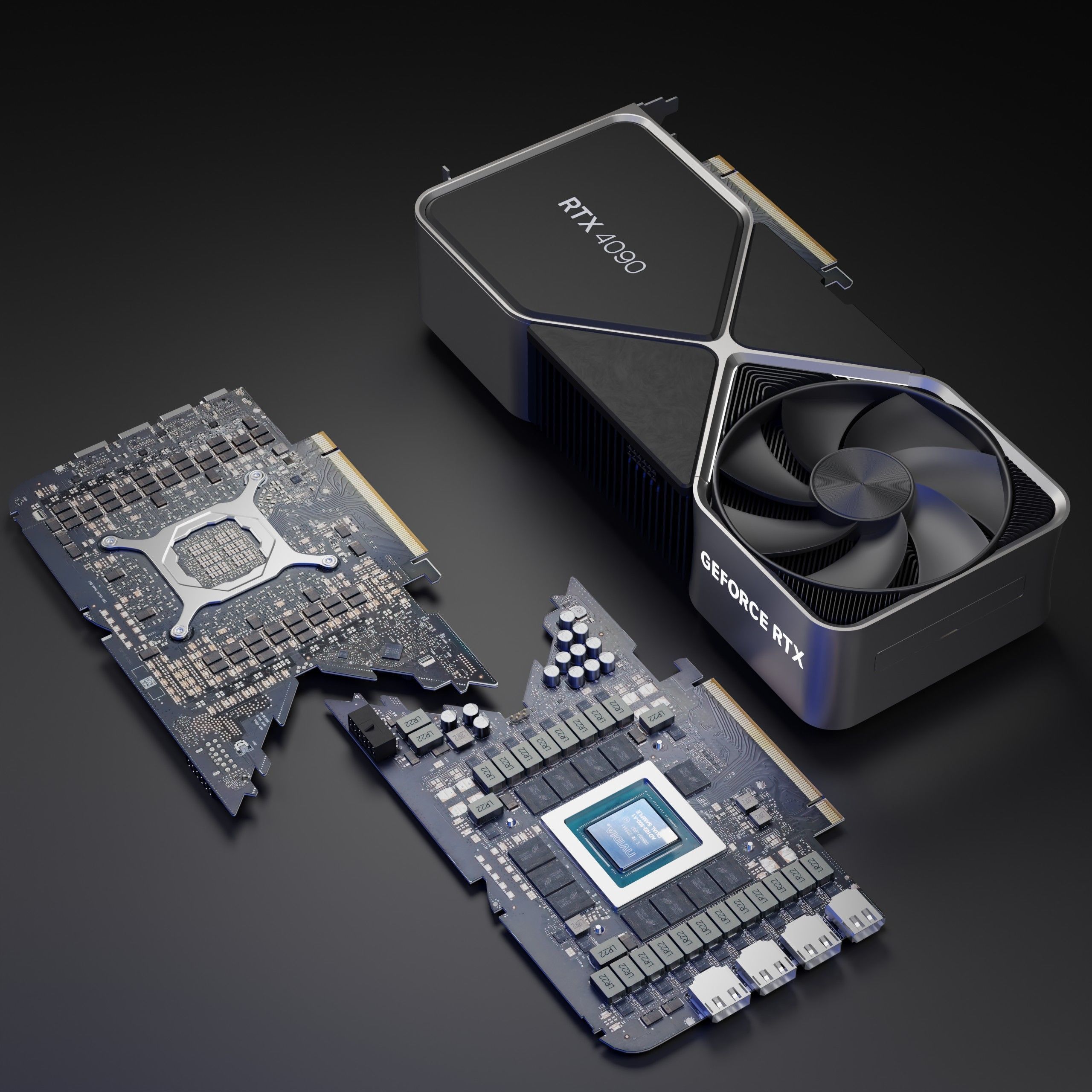 RTX 4090 Founder Edition Detailed 3D Gaming GPU 3D model_3
