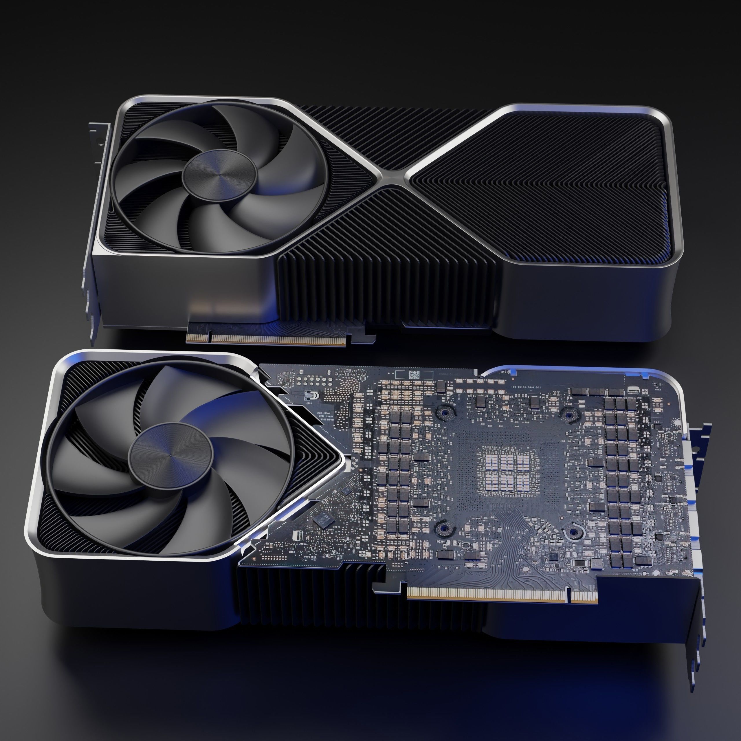 RTX 4090 Founder Edition Detailed 3D Gaming GPU 3D model_2