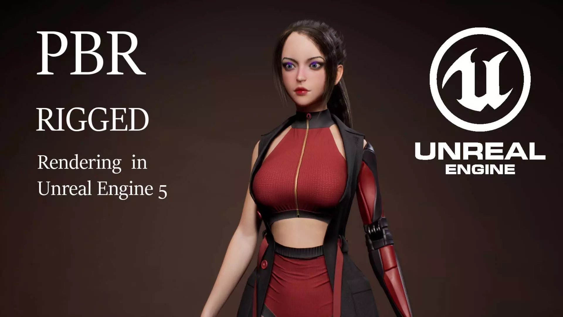 Cyberpunk Girl Low-poly 3D model