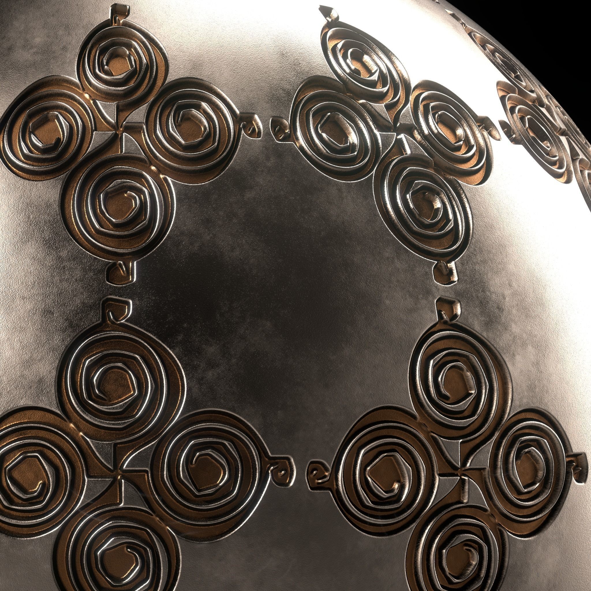 Metal Materials 26- Ornament Metal panels Pbr 4k Seamless Texture_6