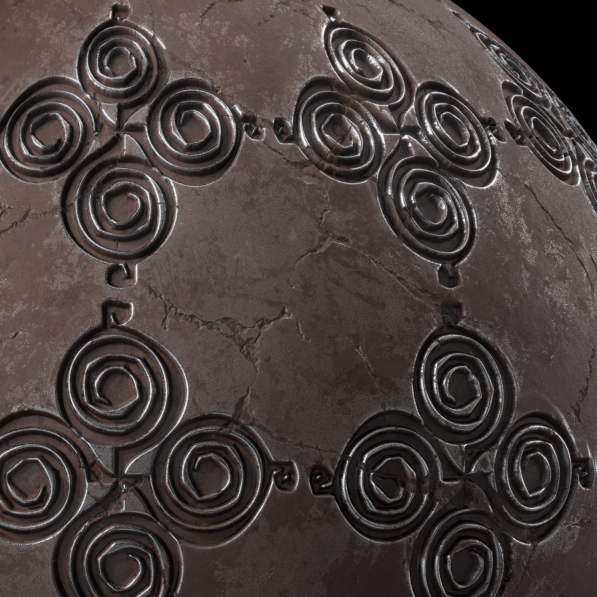 Metal Materials 26- Ornament Metal panels Pbr 4k Seamless Texture_4
