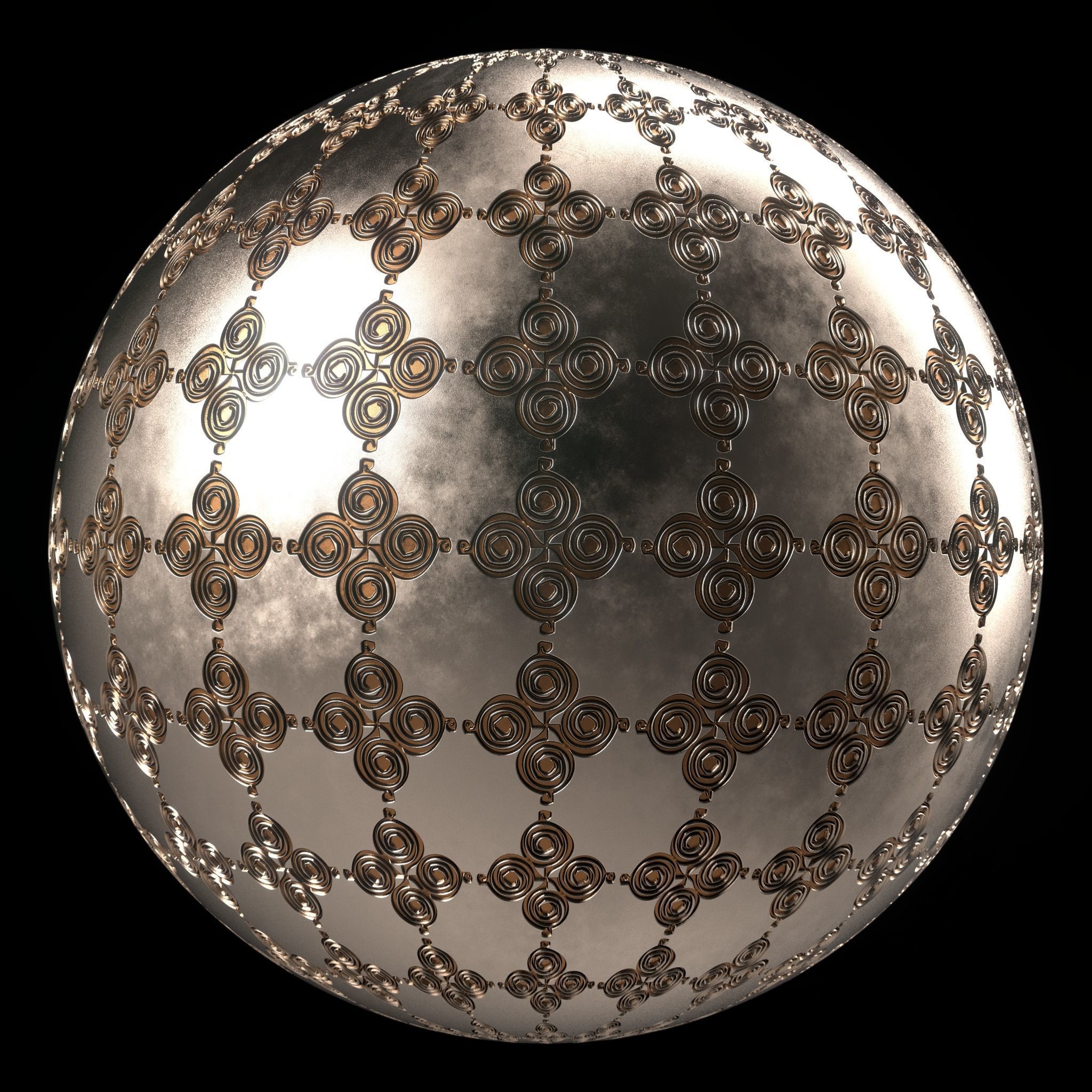 Metal Materials 26- Ornament Metal panels Pbr 4k Seamless Texture_5