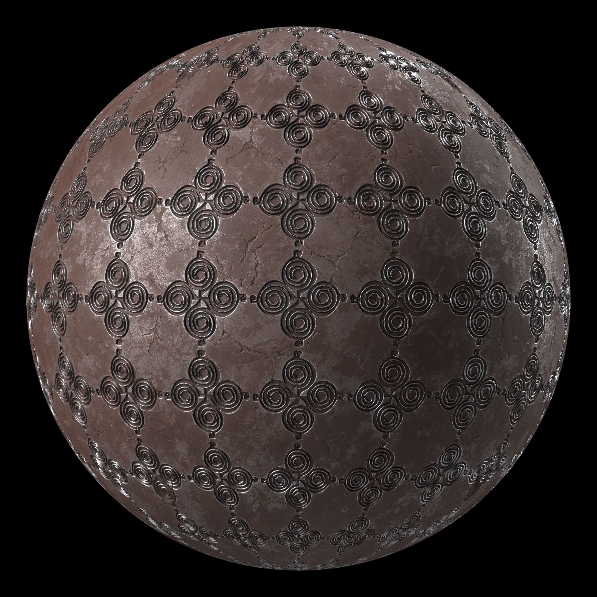 Metal Materials 26- Ornament Metal panels Pbr 4k Seamless Texture_3
