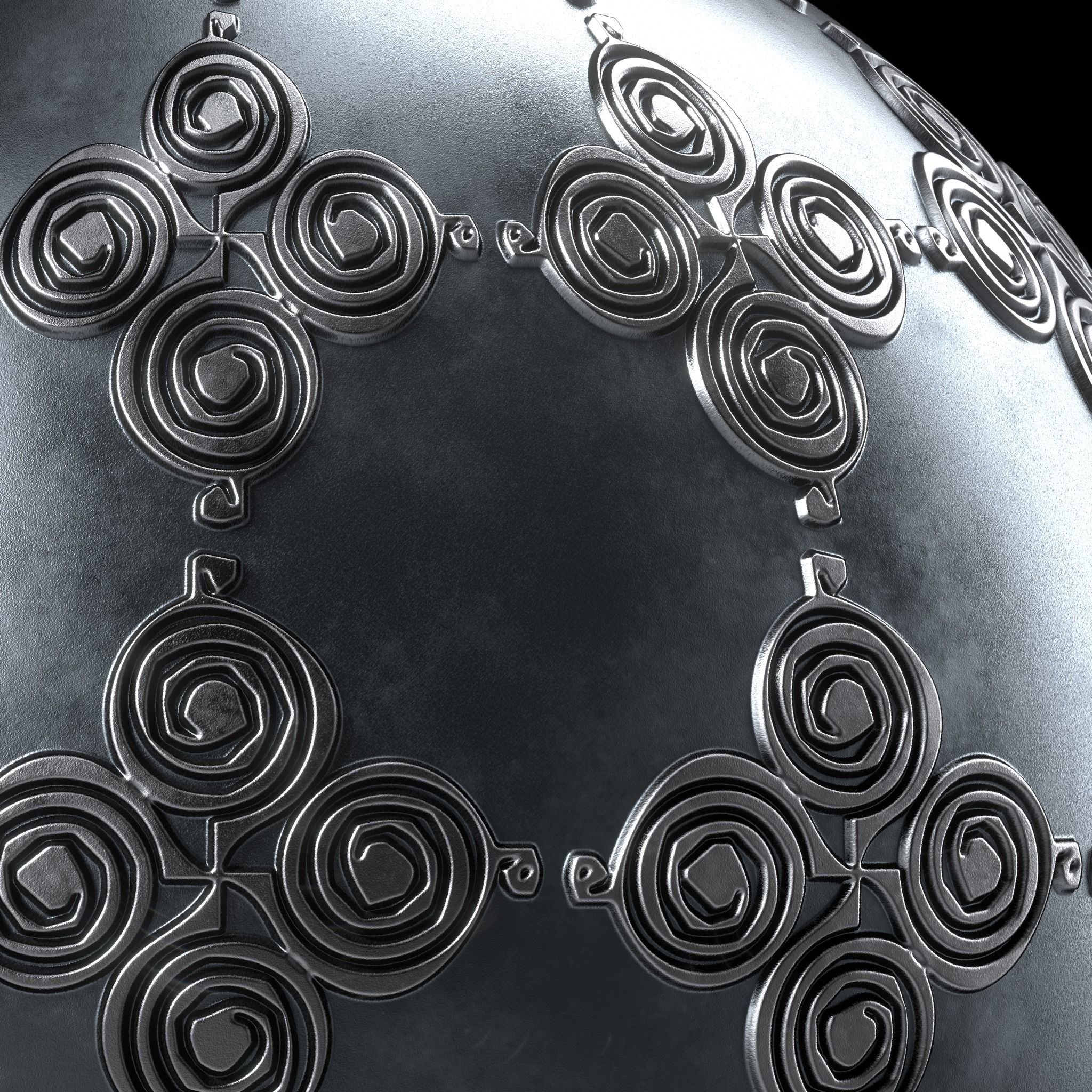 Metal Materials 26- Ornament Metal panels Pbr 4k Seamless Texture_2