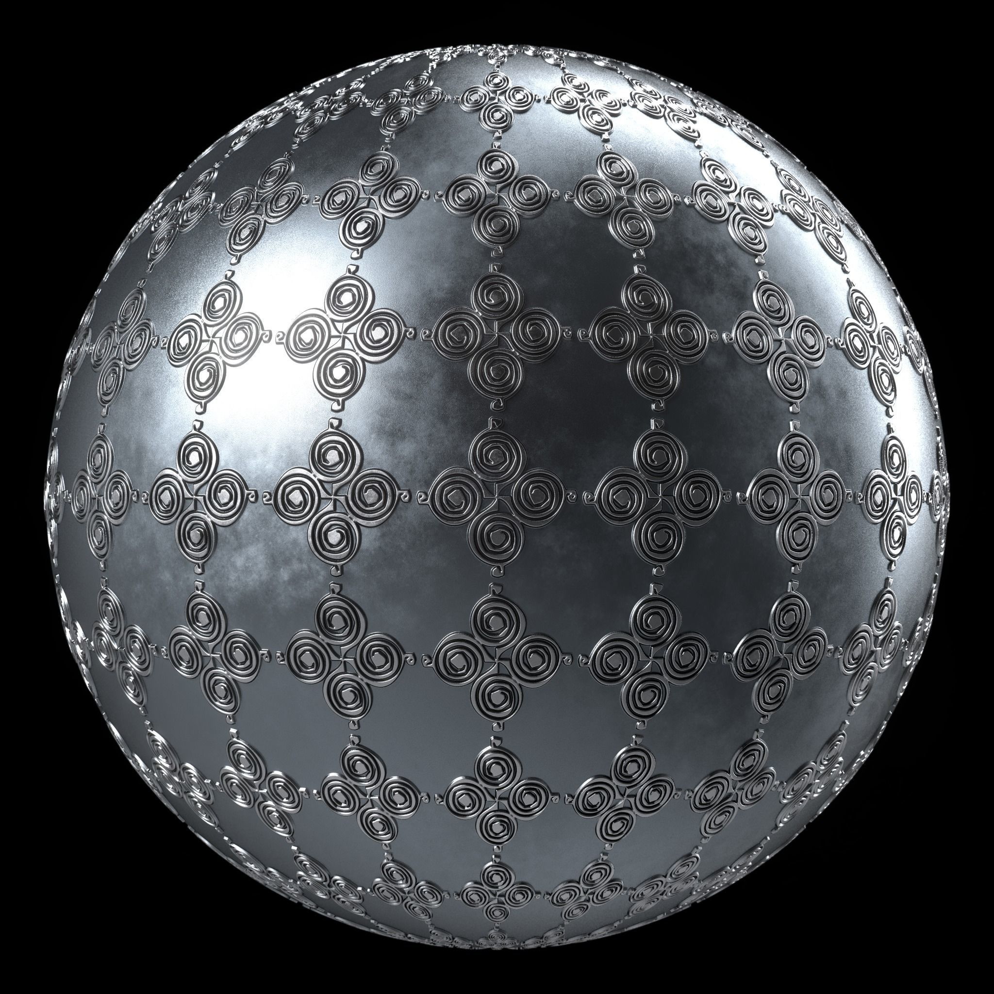 Metal Materials 26- Ornament Metal panels Pbr 4k Seamless Texture_1