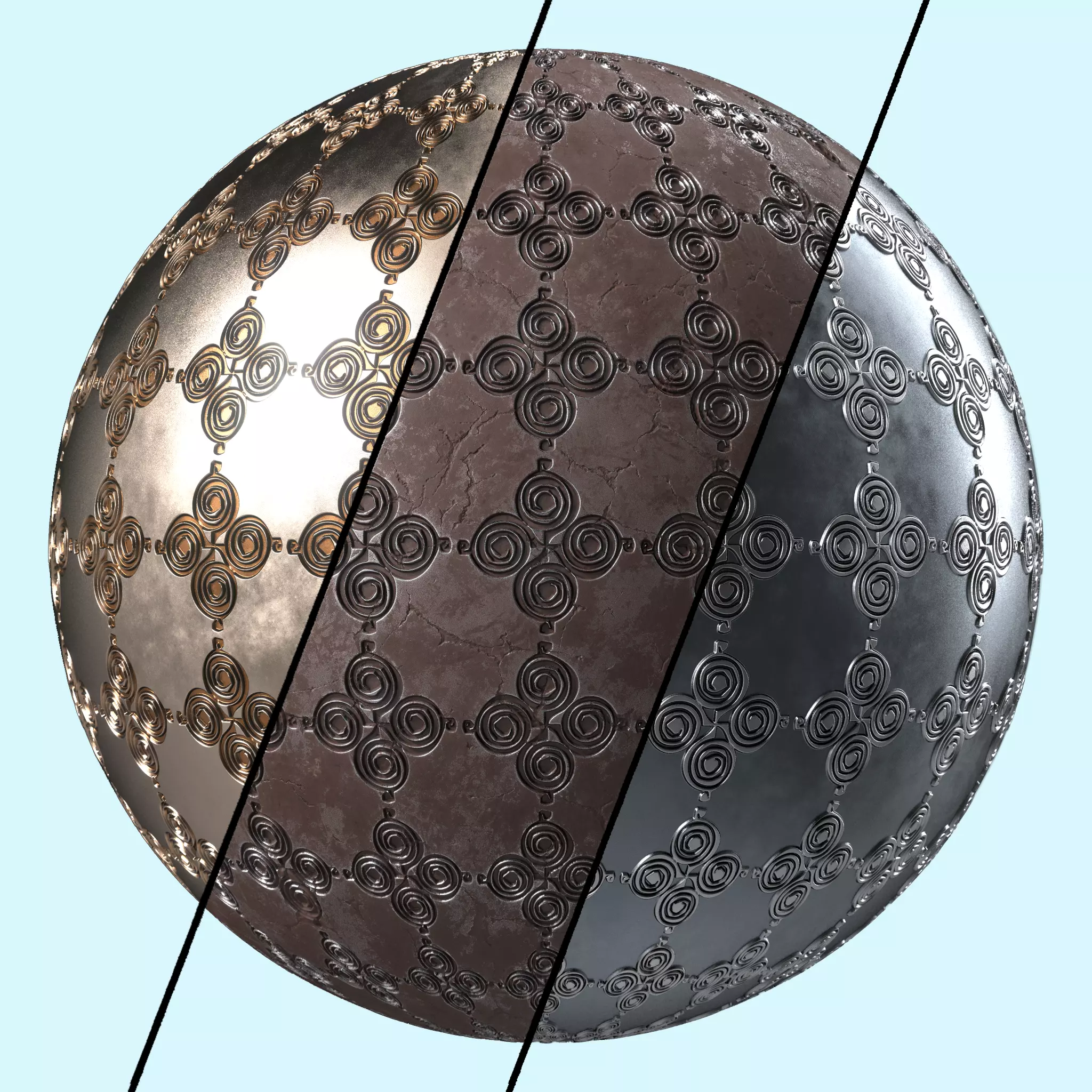 Metal Materials 26- Ornament Metal panels Pbr 4k Seamless Texture_0