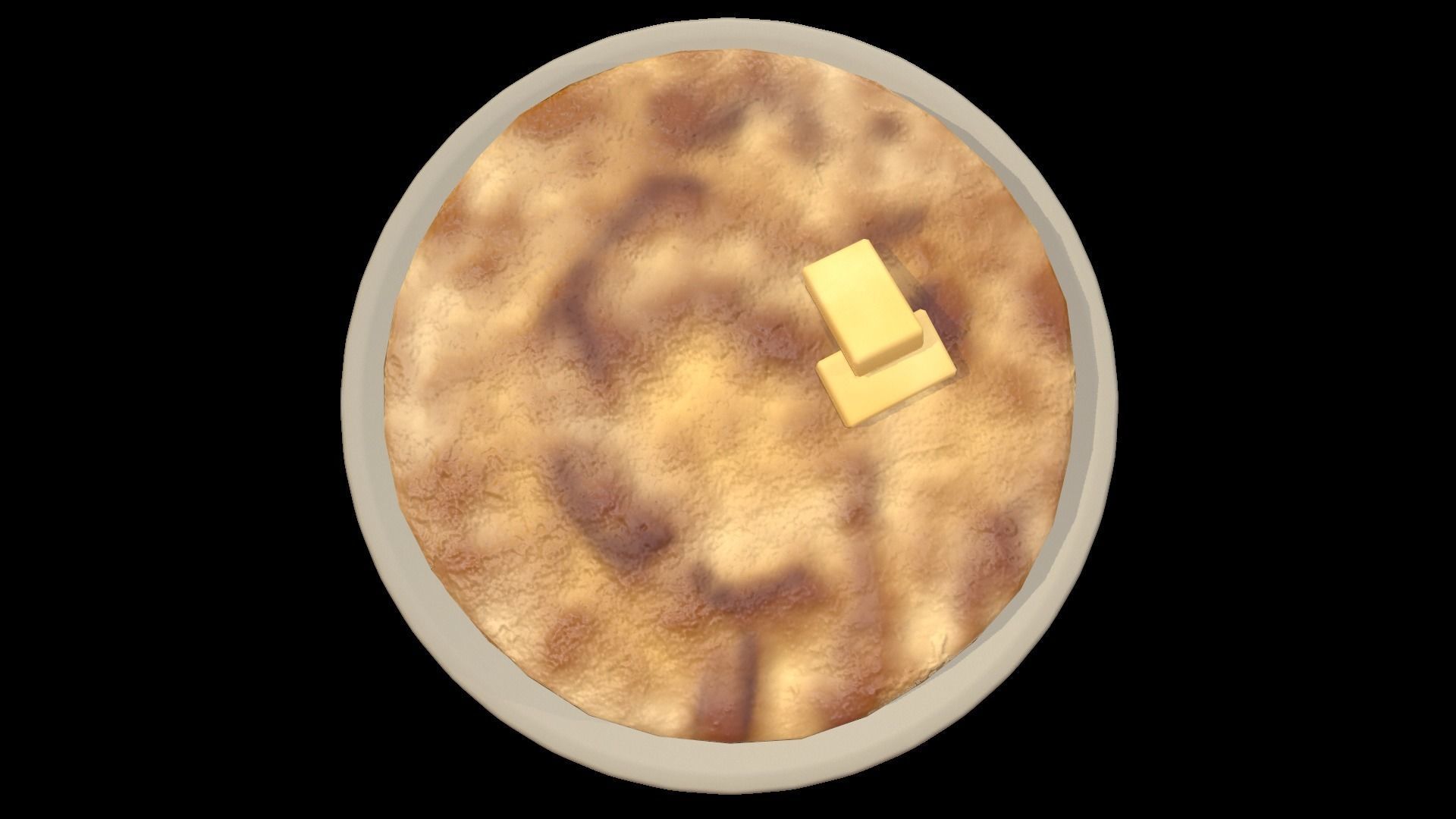 Parathas stack of pancakes on plate Low-poly 3D model_5