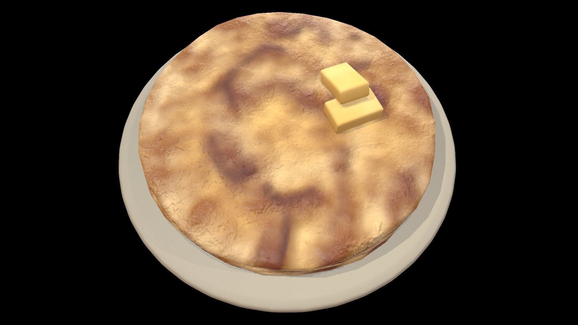 Parathas stack of pancakes on plate Low-poly 3D model_4