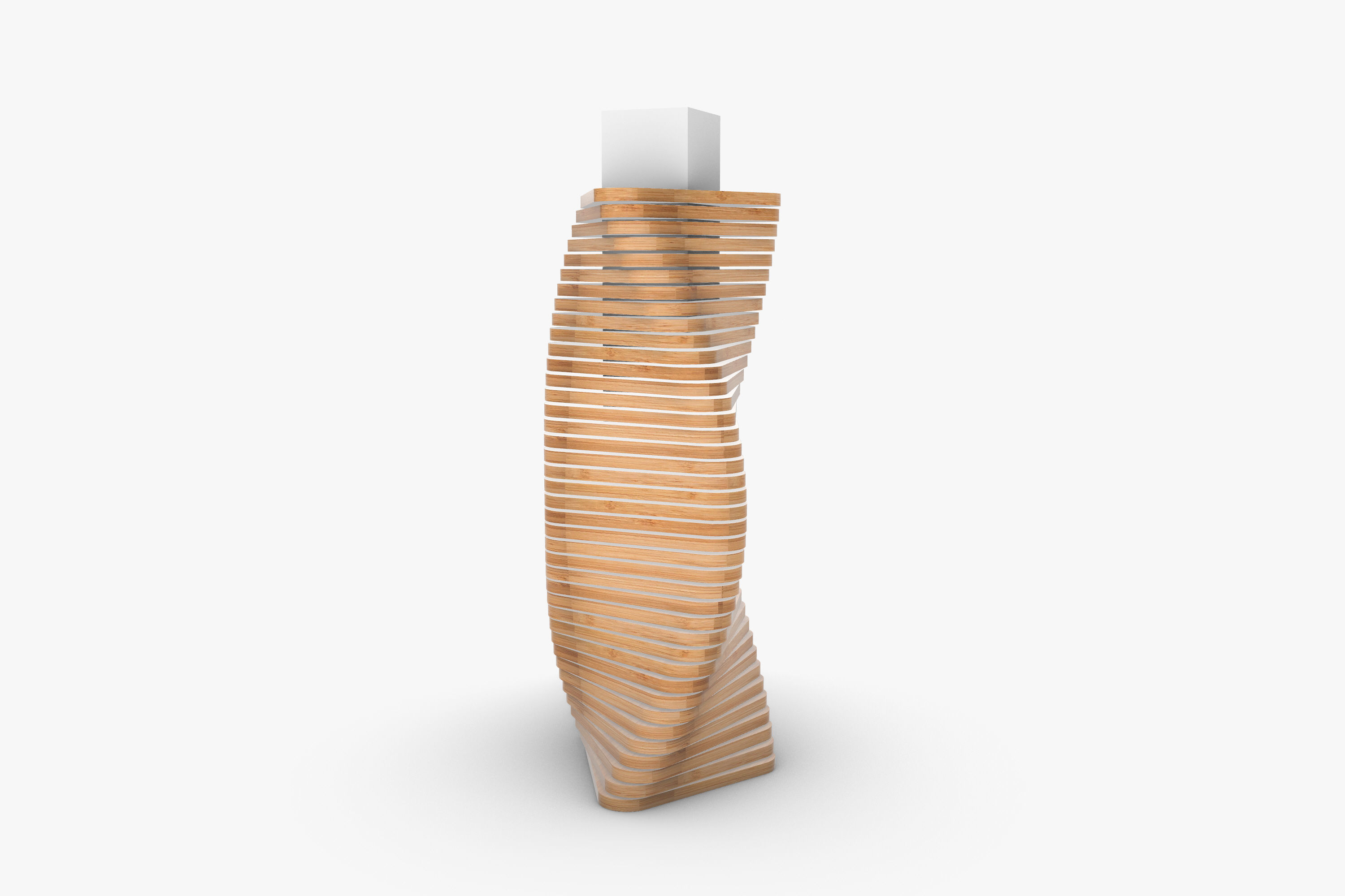 Twisted Wooden Column 3D model_3