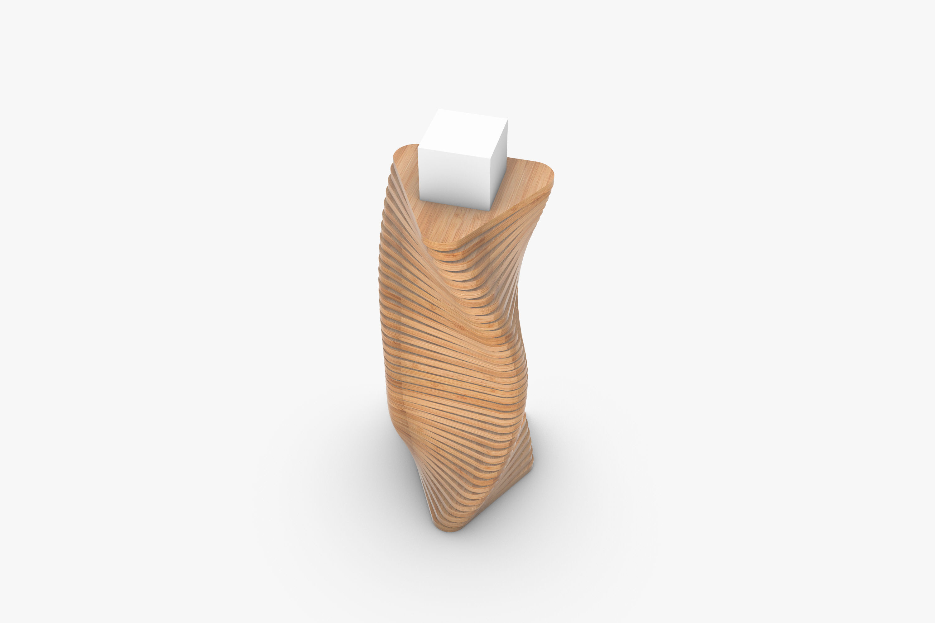 Twisted Wooden Column 3D model_2